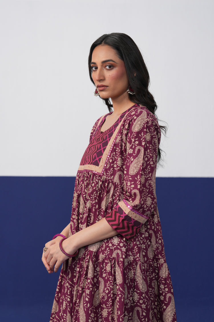 Kairi Cotton Printed Kurta Mauve