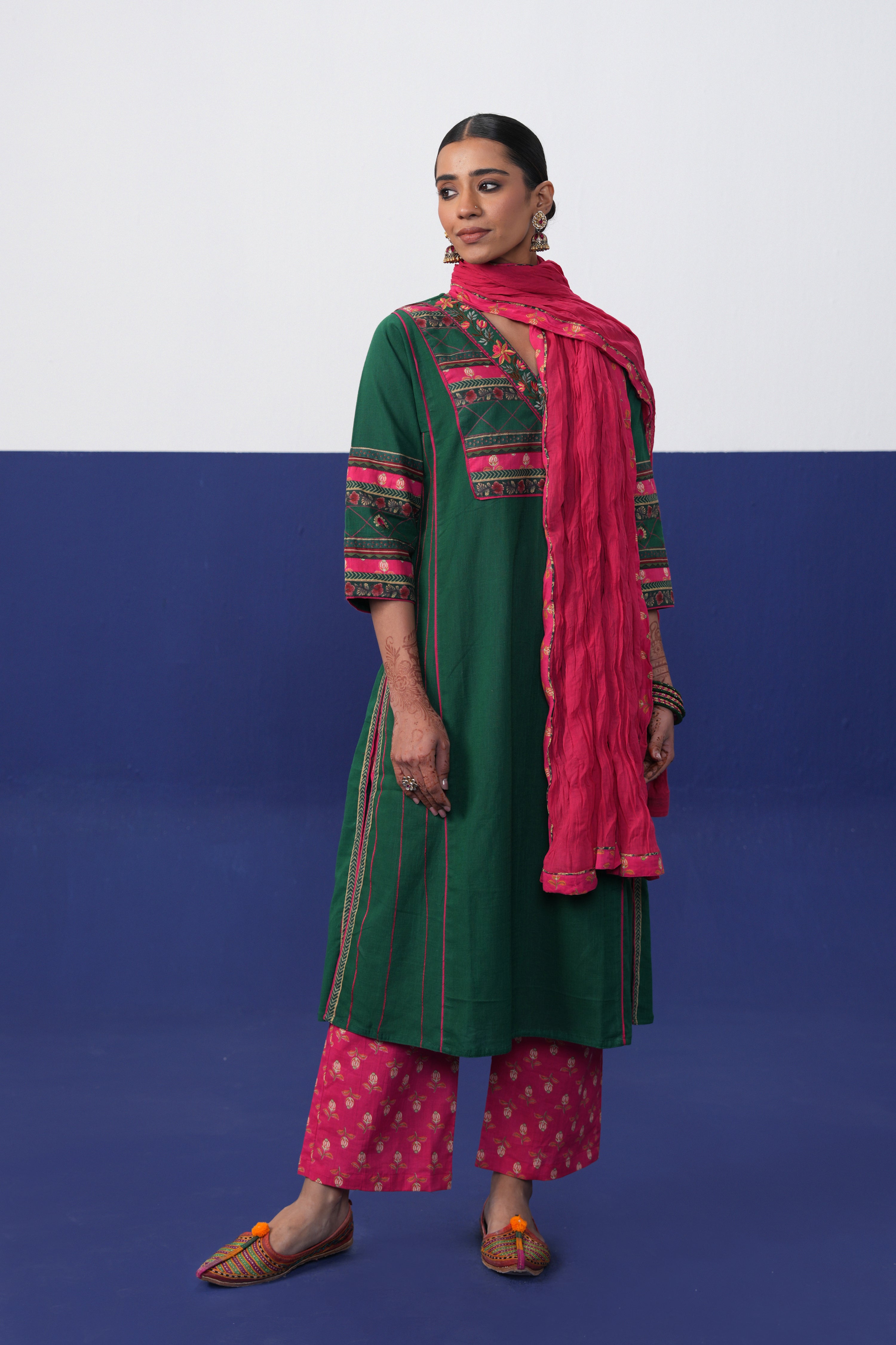 Dienne Cotton Dupatta Hot Pink