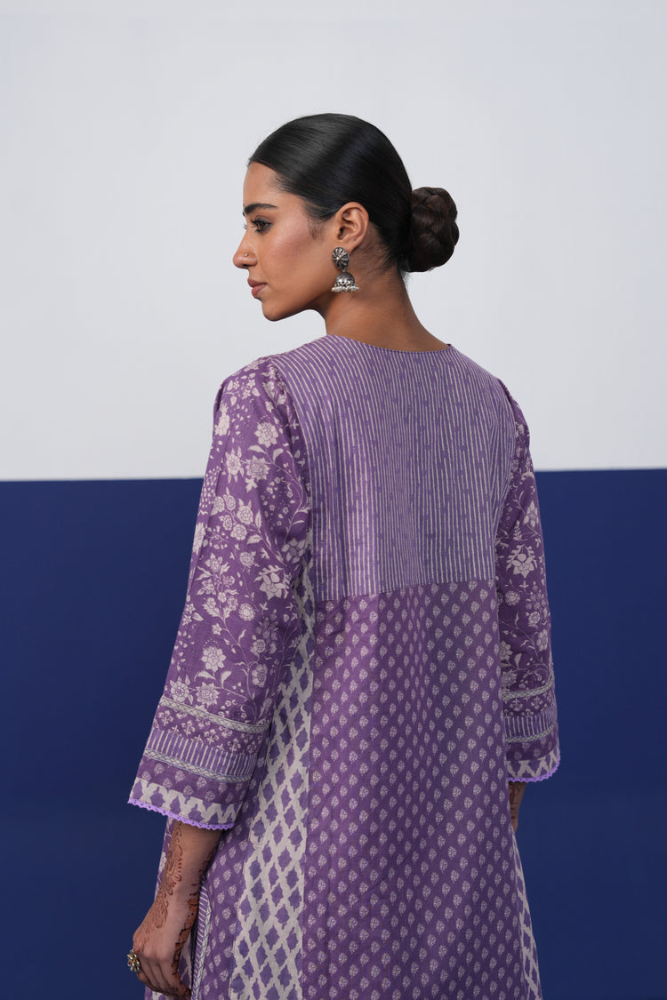 Tulsi Cotton Printed Kurta Purple