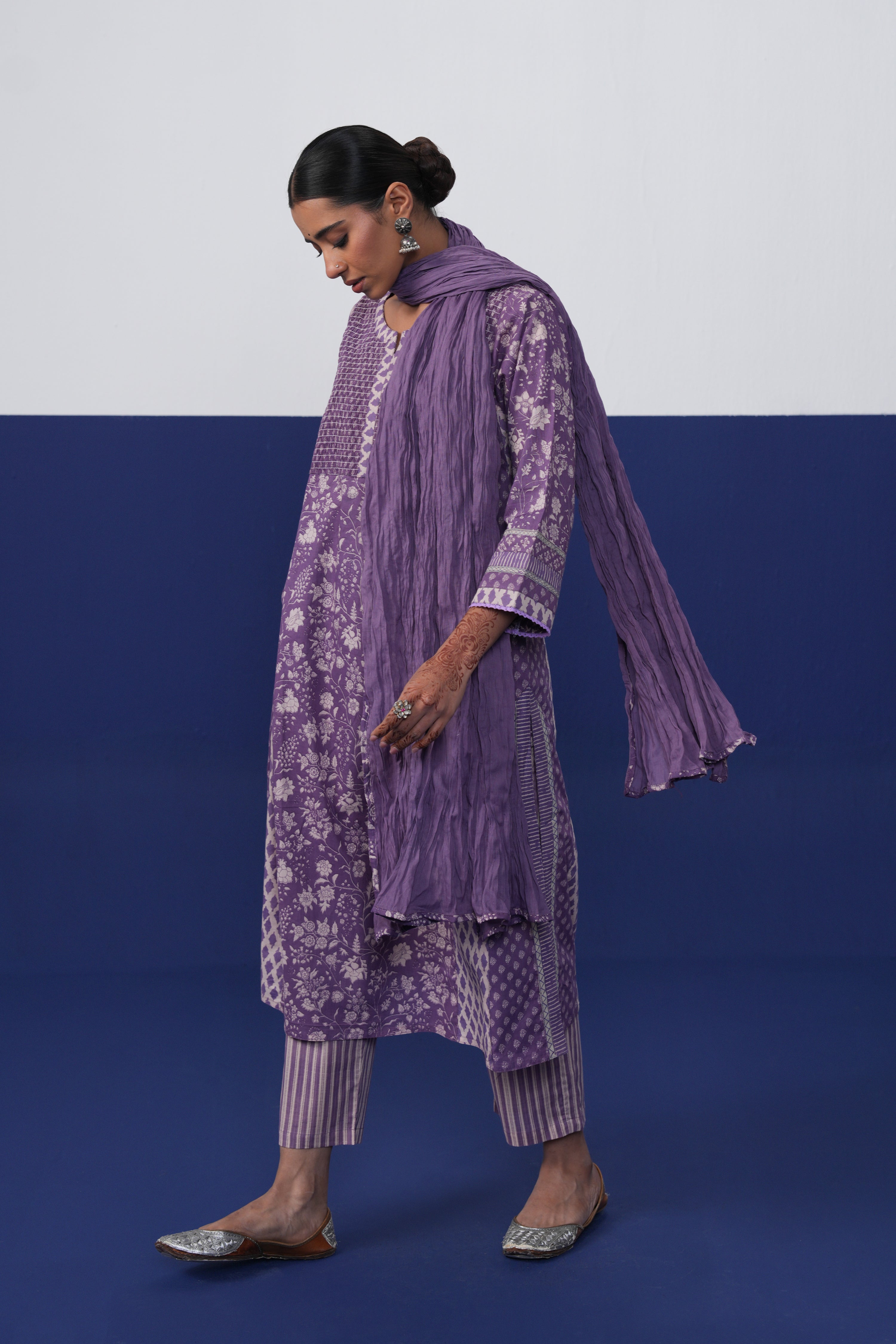 Tulsi Cotton Dupatta Purple