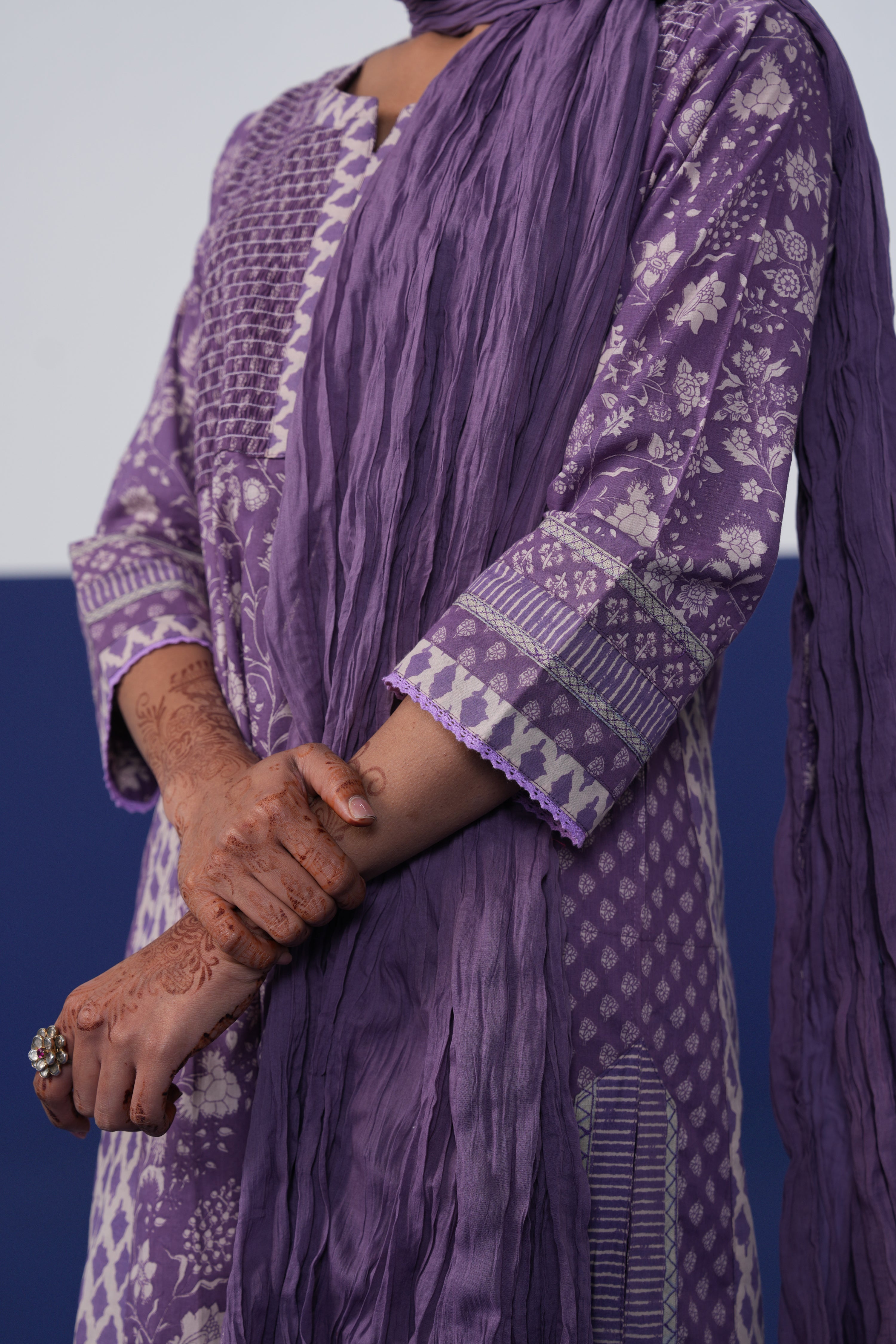 Tulsi Cotton Dupatta Purple