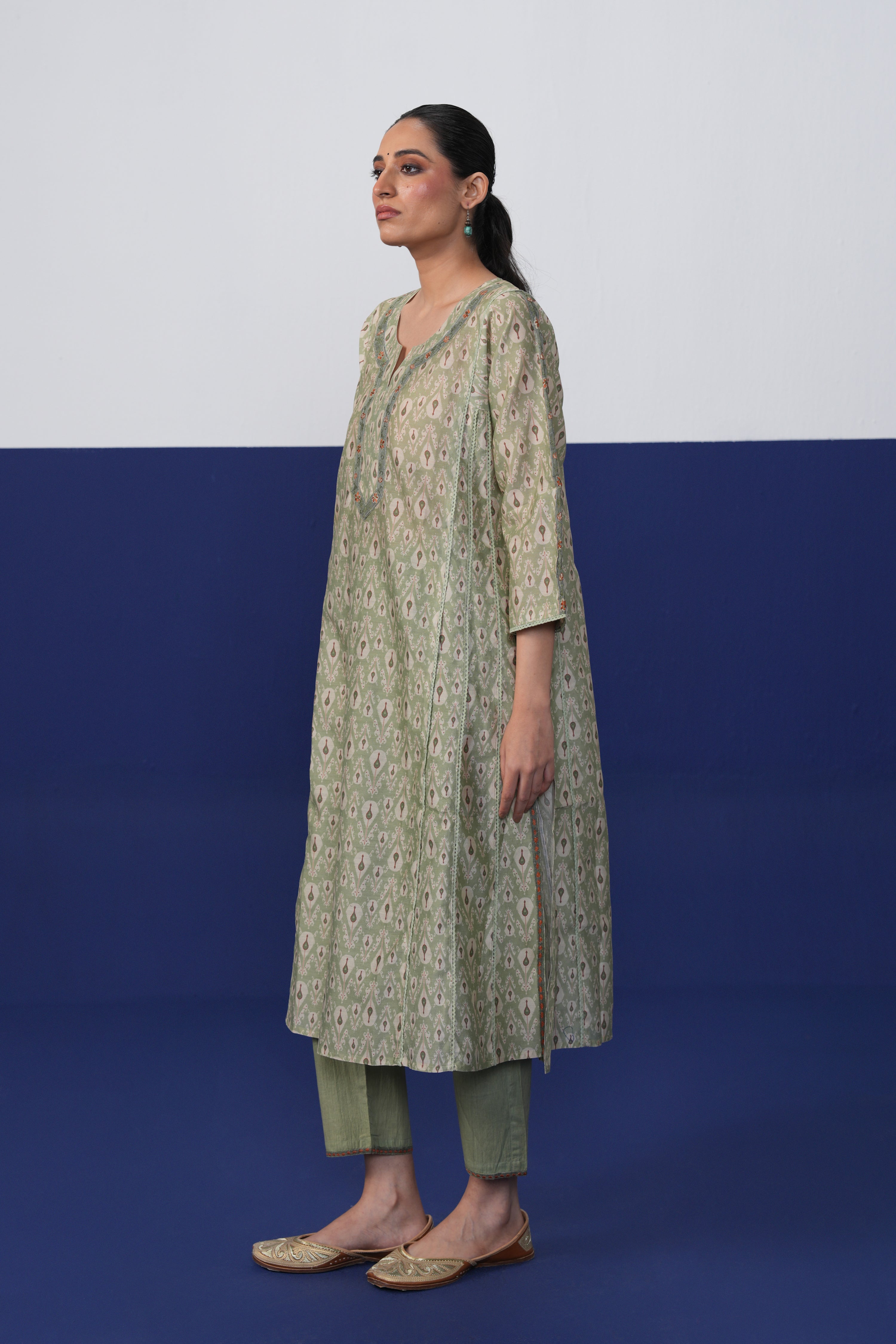 Aruni Kurta Green Beige