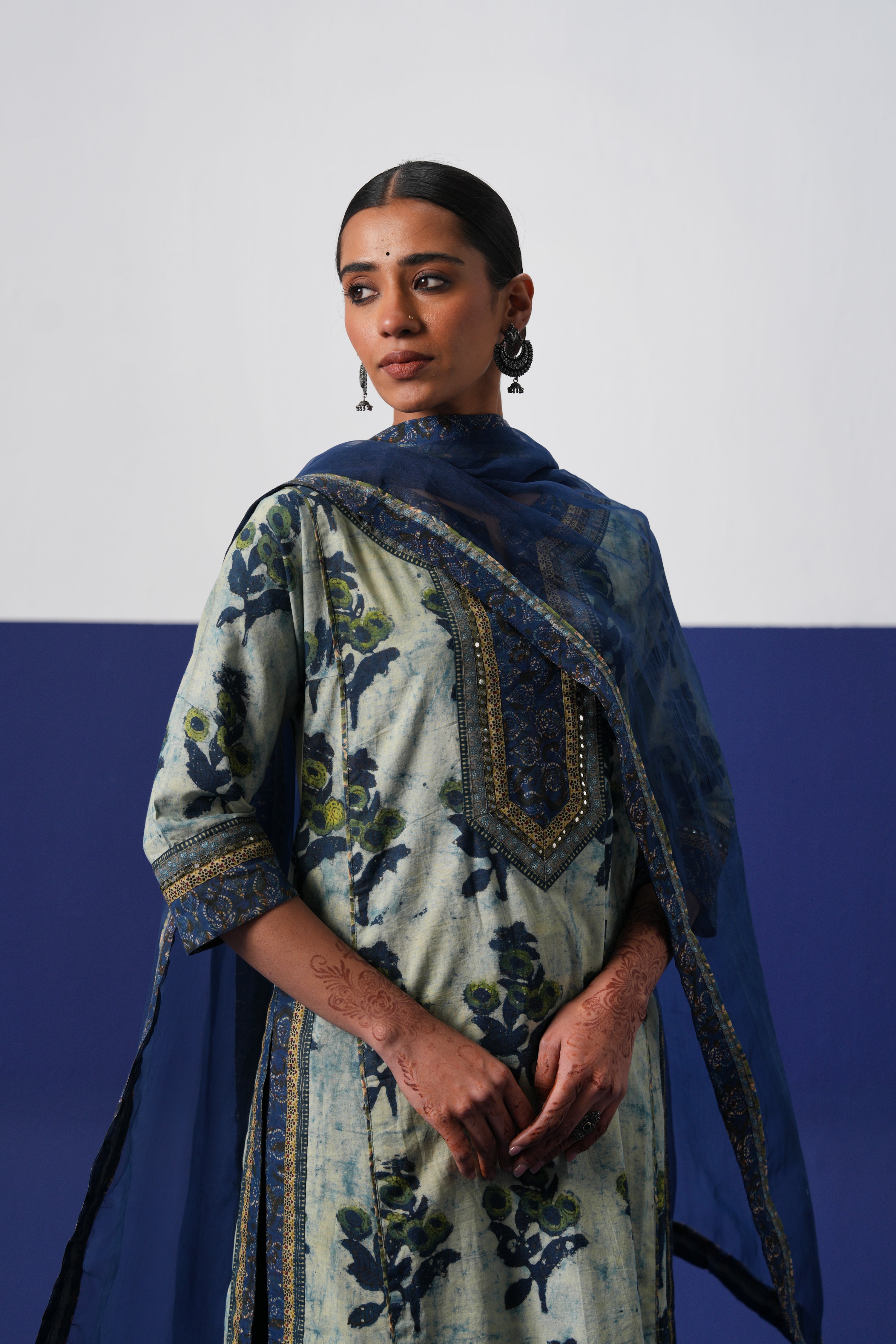 Medh Dupatta Dark Blue