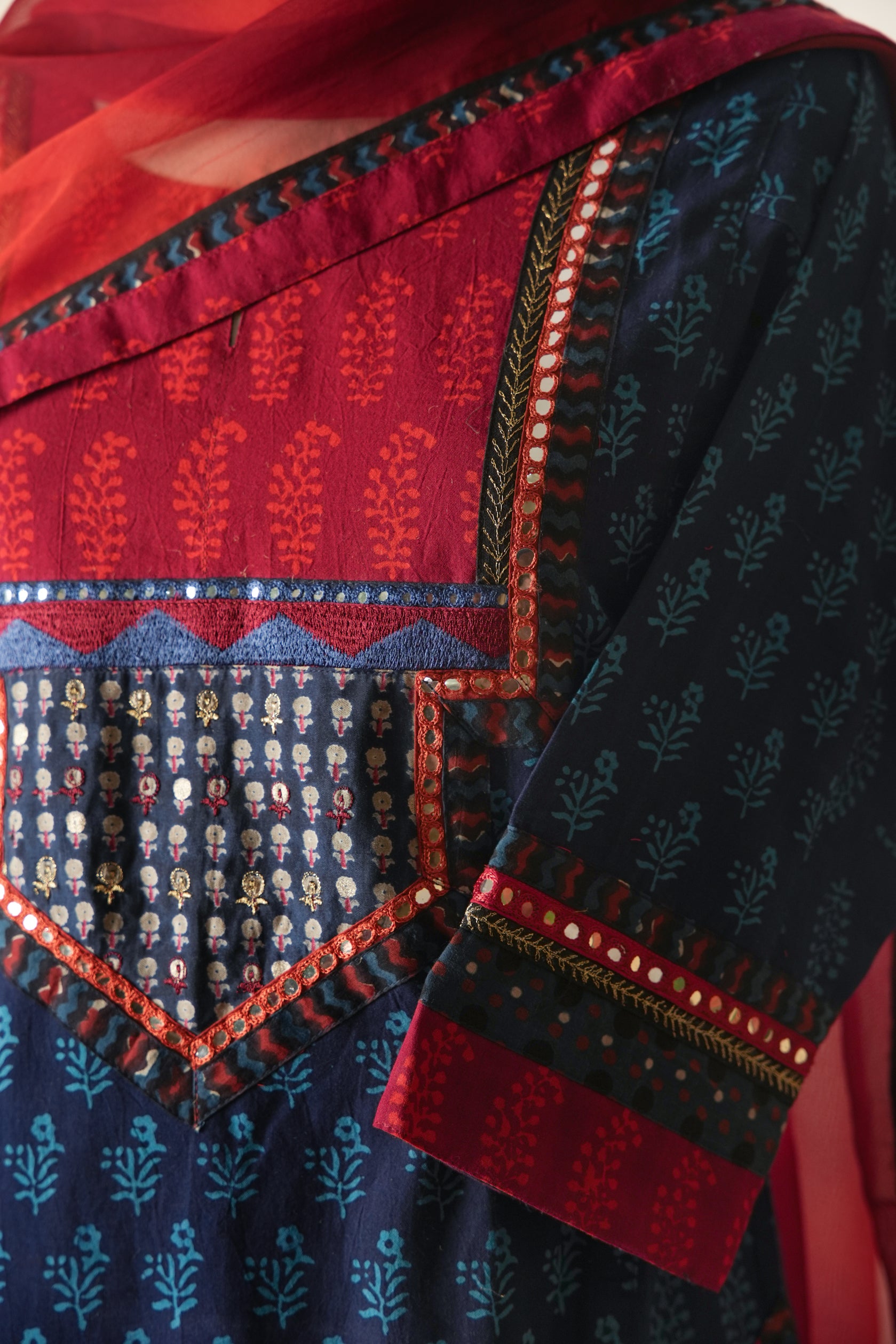 Devi Hand Block Printed Cotton Kurta Dark Blue
