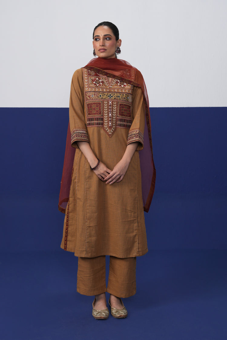 Tulsi Cotton Slub Pant Sand Brown