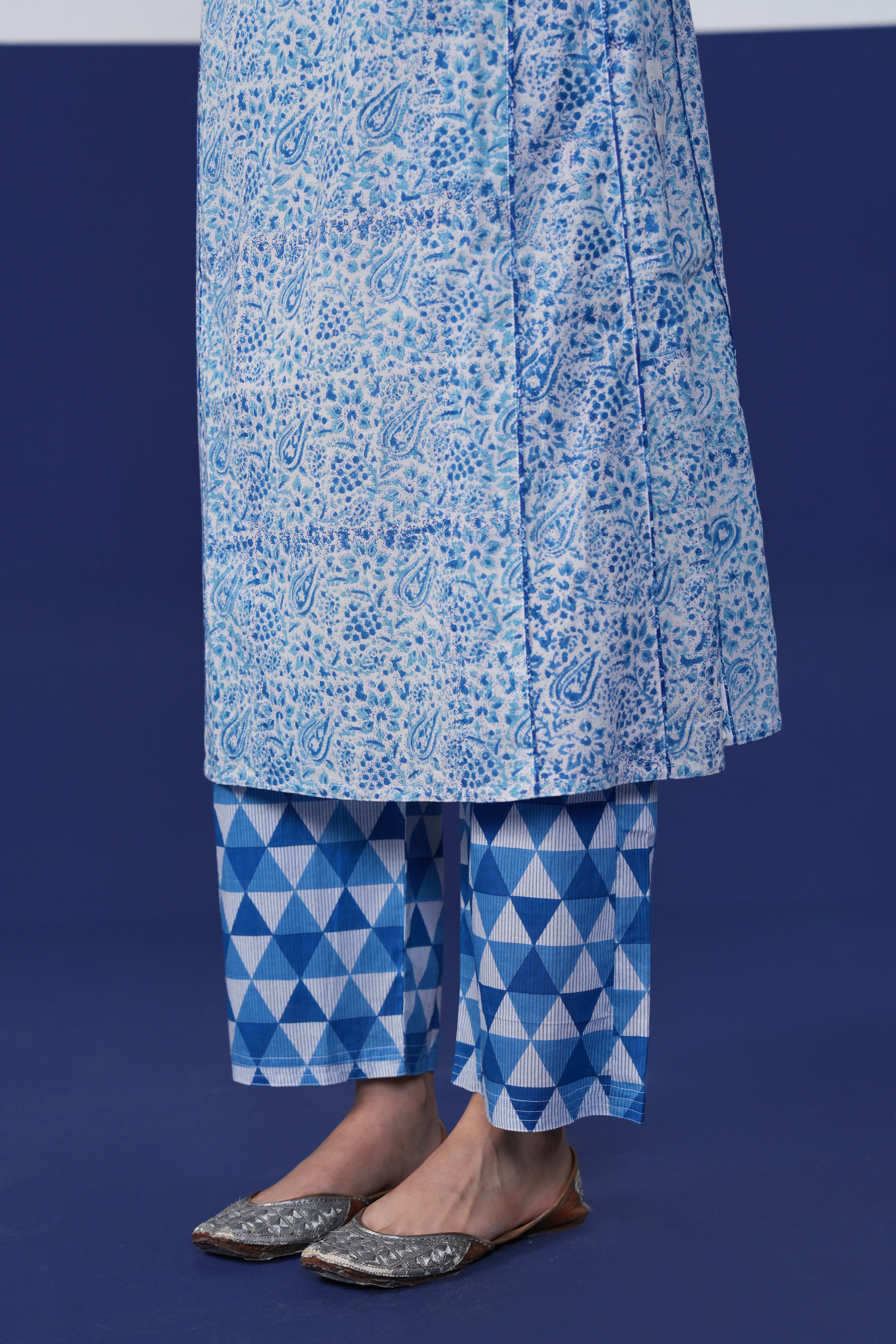 Rozana Pant White Blue