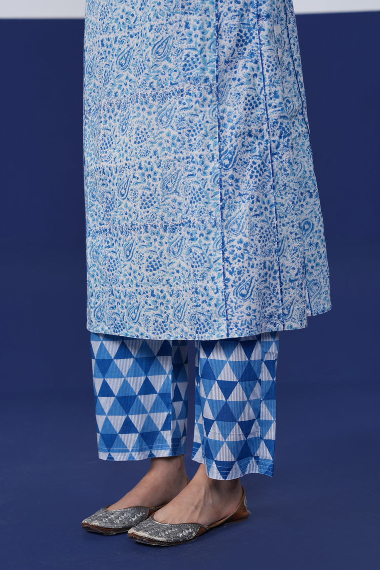 Rozana Pant White Blue