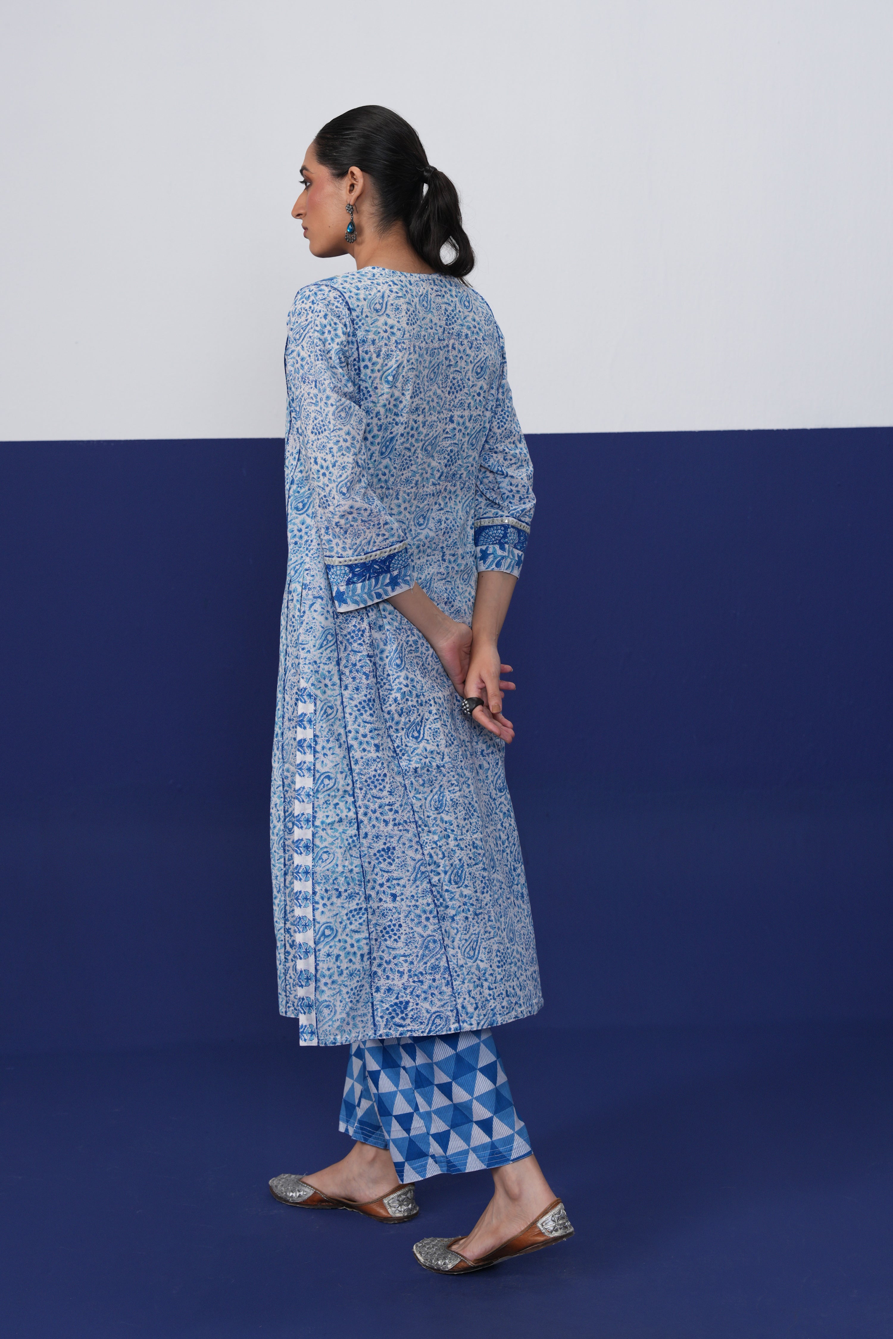 Rozana Pant White Blue