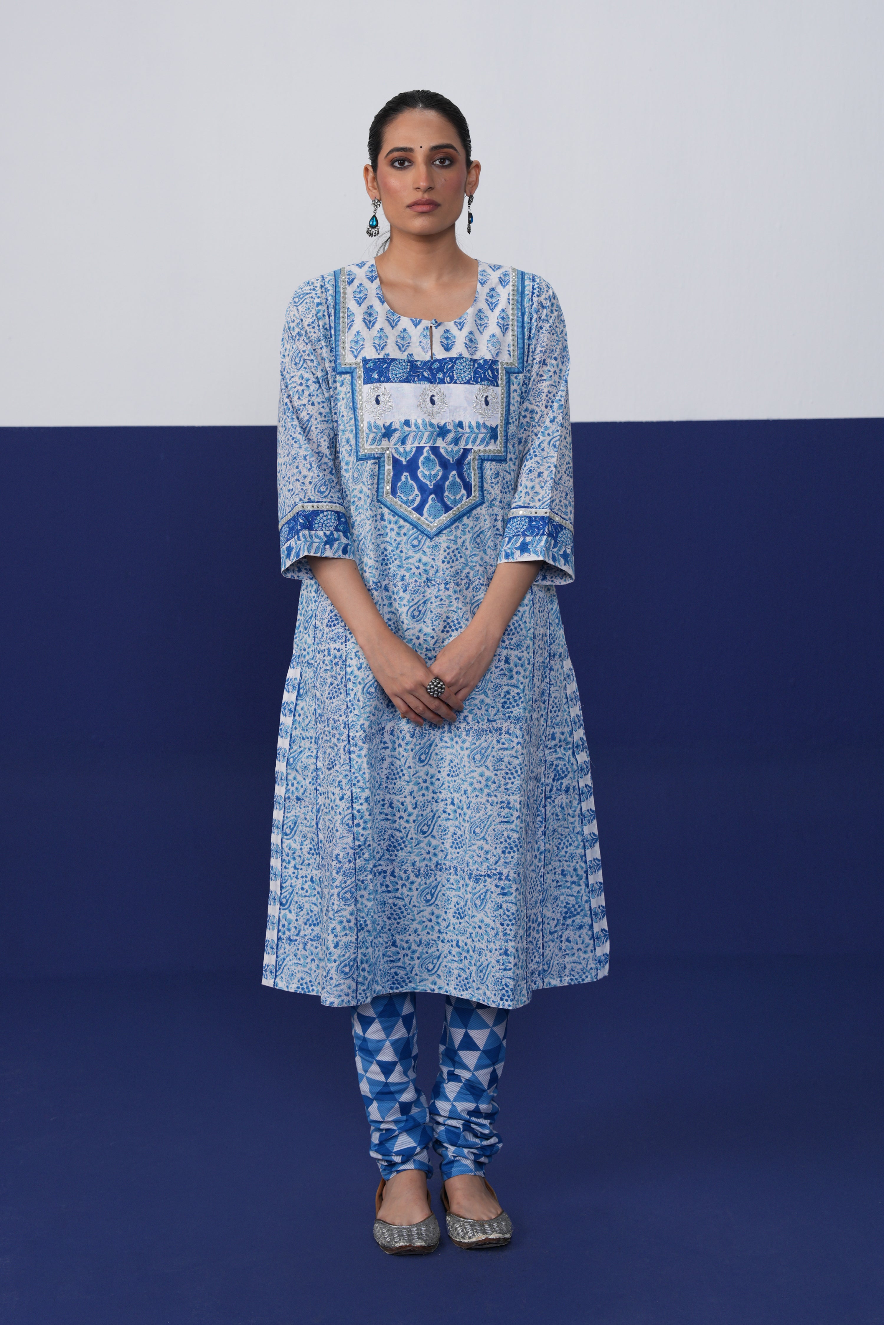 Rozana Bottom White Blue