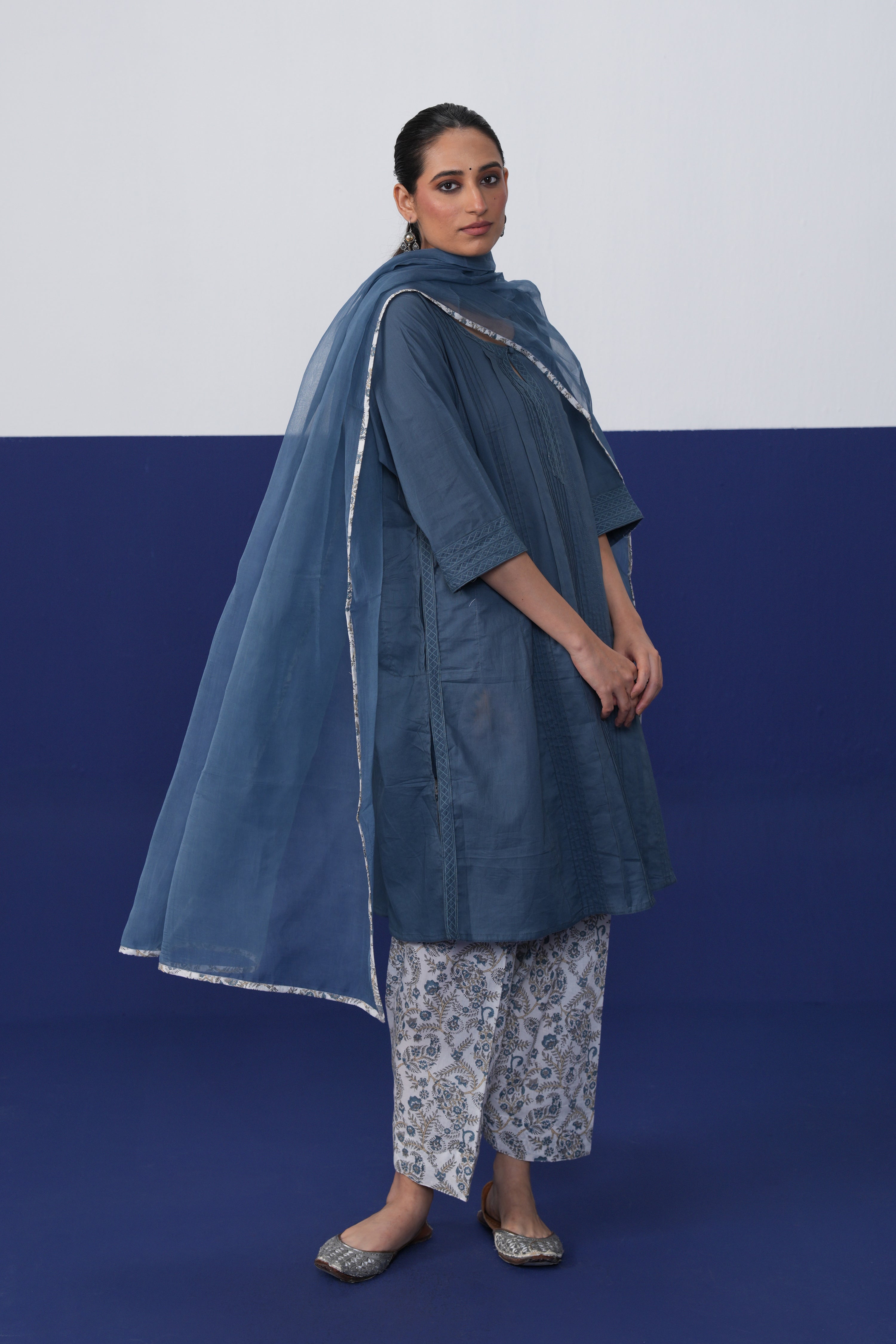 Lavanya Dupatta Dusty Blue