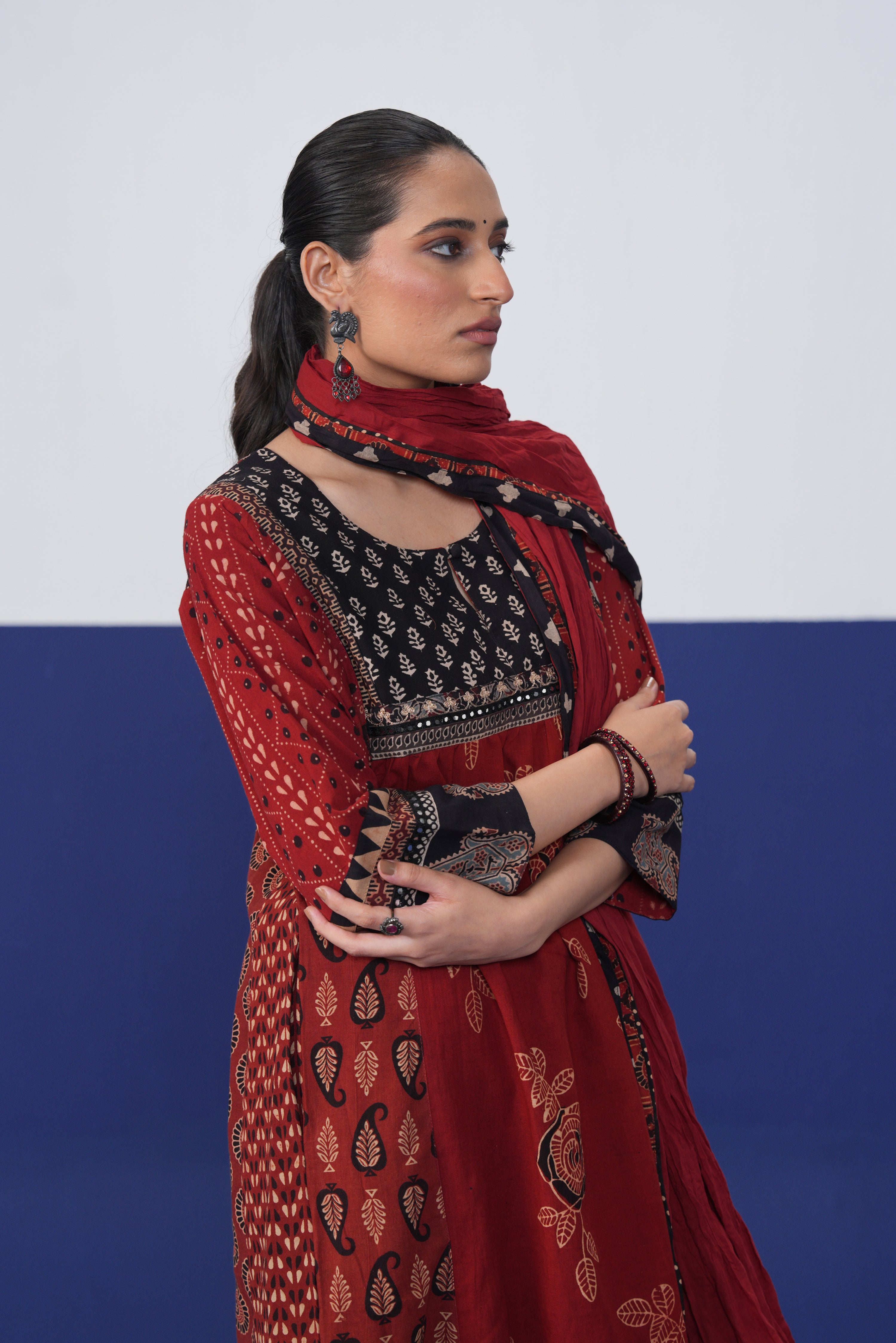 Rozana Dupatta Maroon