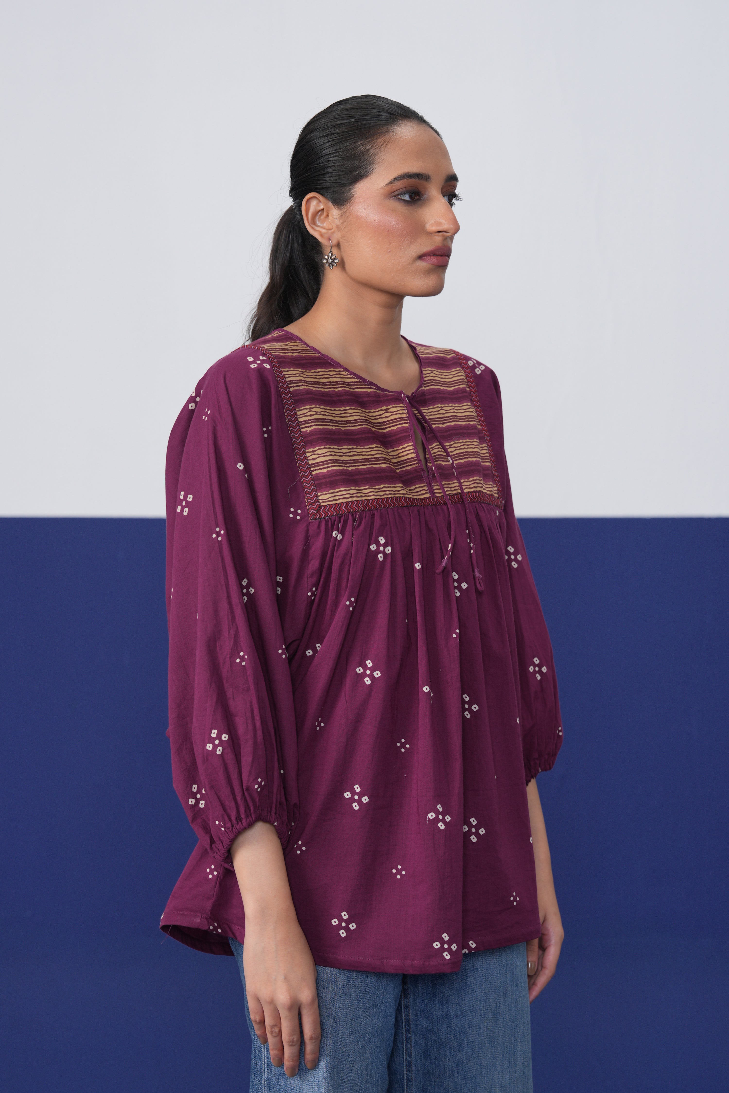 Balloon Sleeved Top Mauve