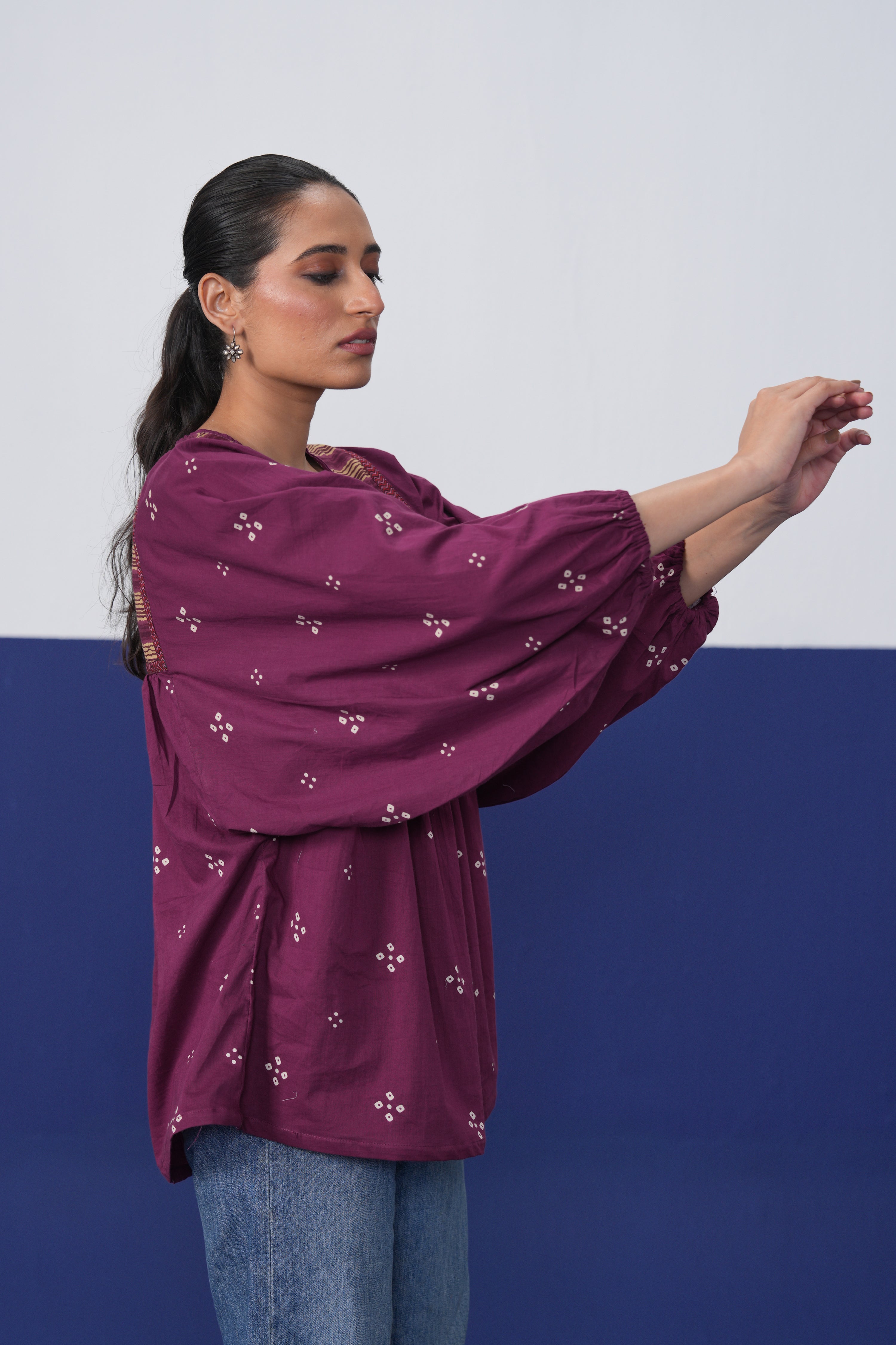 Balloon Sleeved Top Mauve