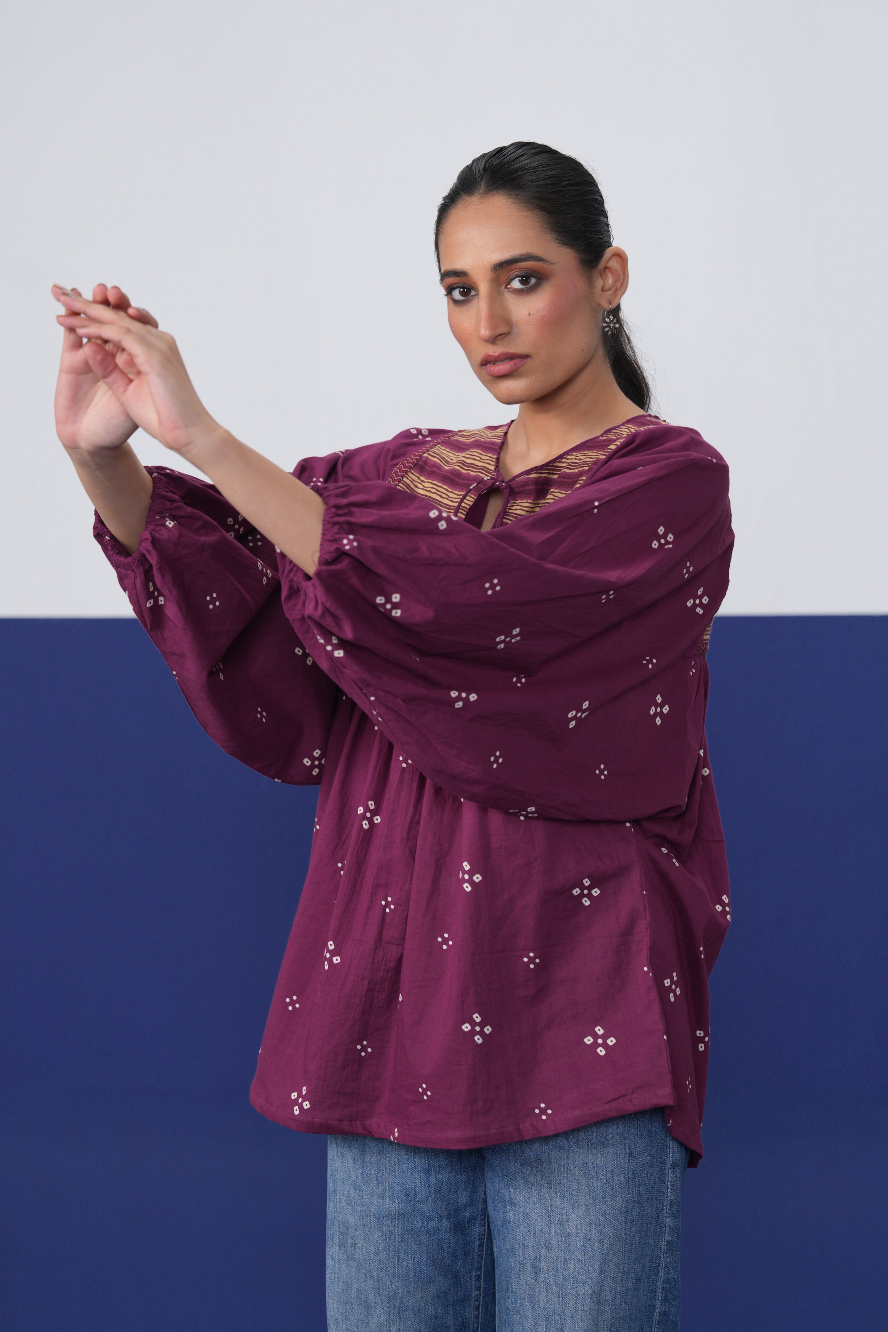 Balloon Sleeved Top Mauve