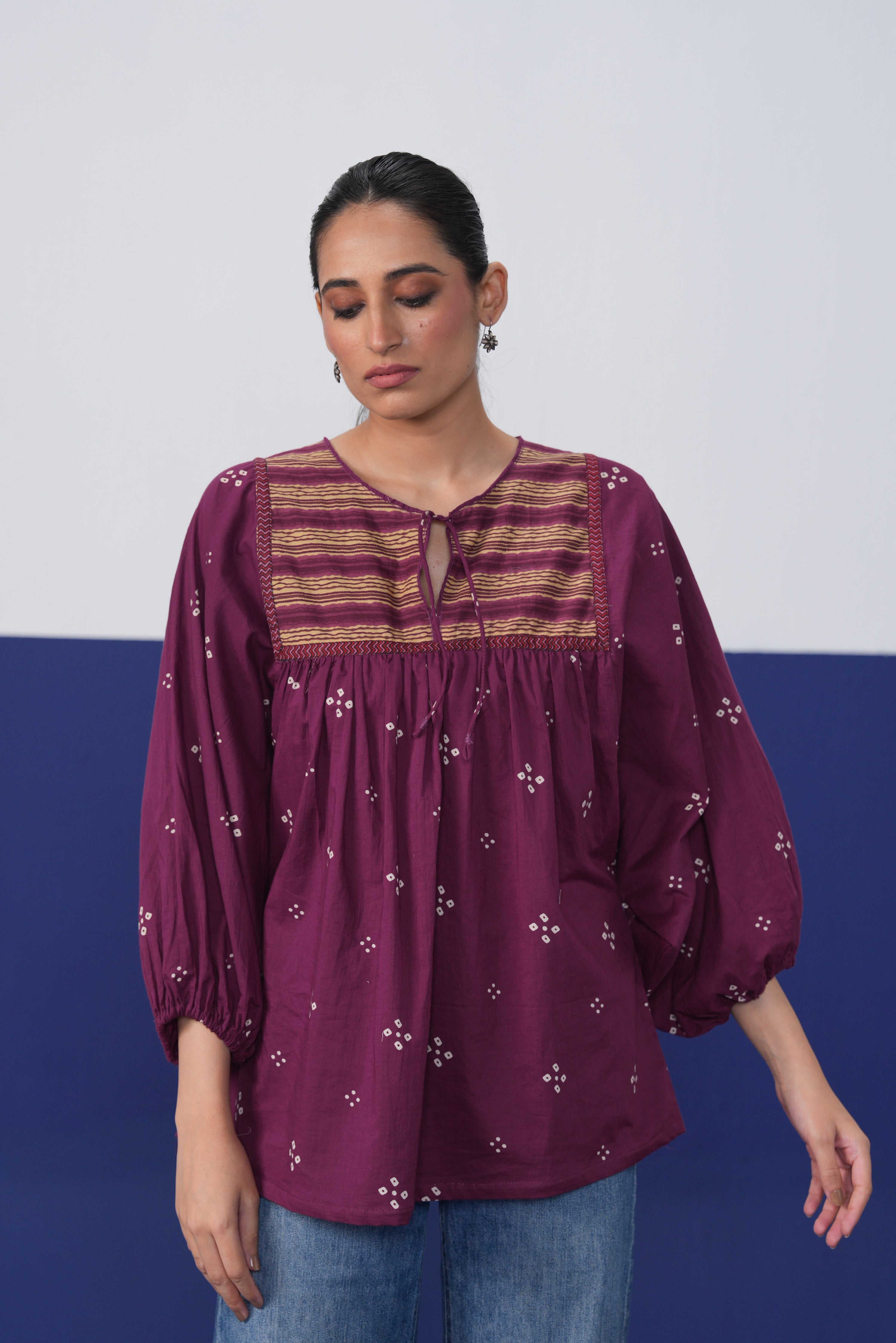 Balloon Sleeved Top Mauve