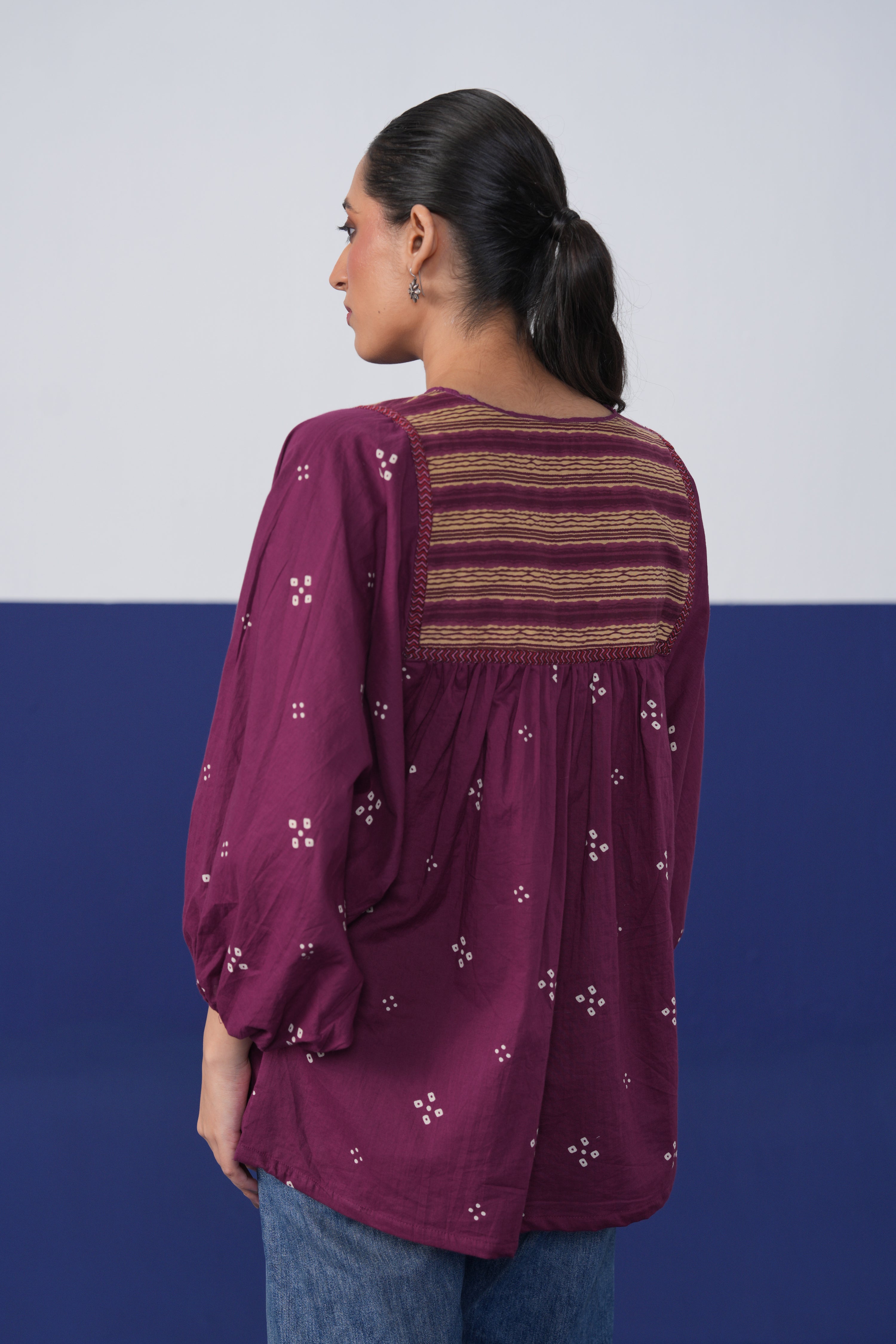 Balloon Sleeved Top Mauve