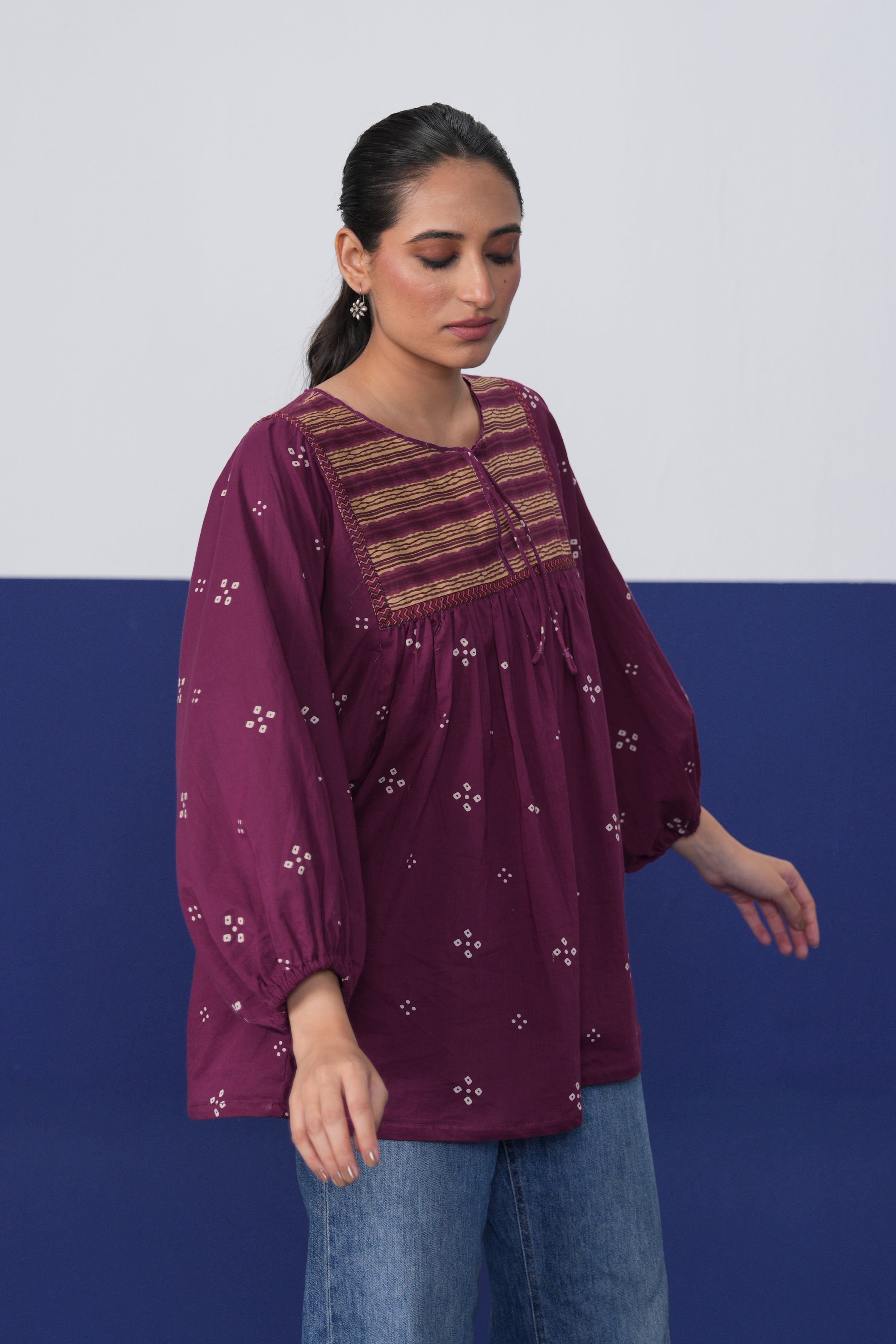 Balloon Sleeved Top Mauve