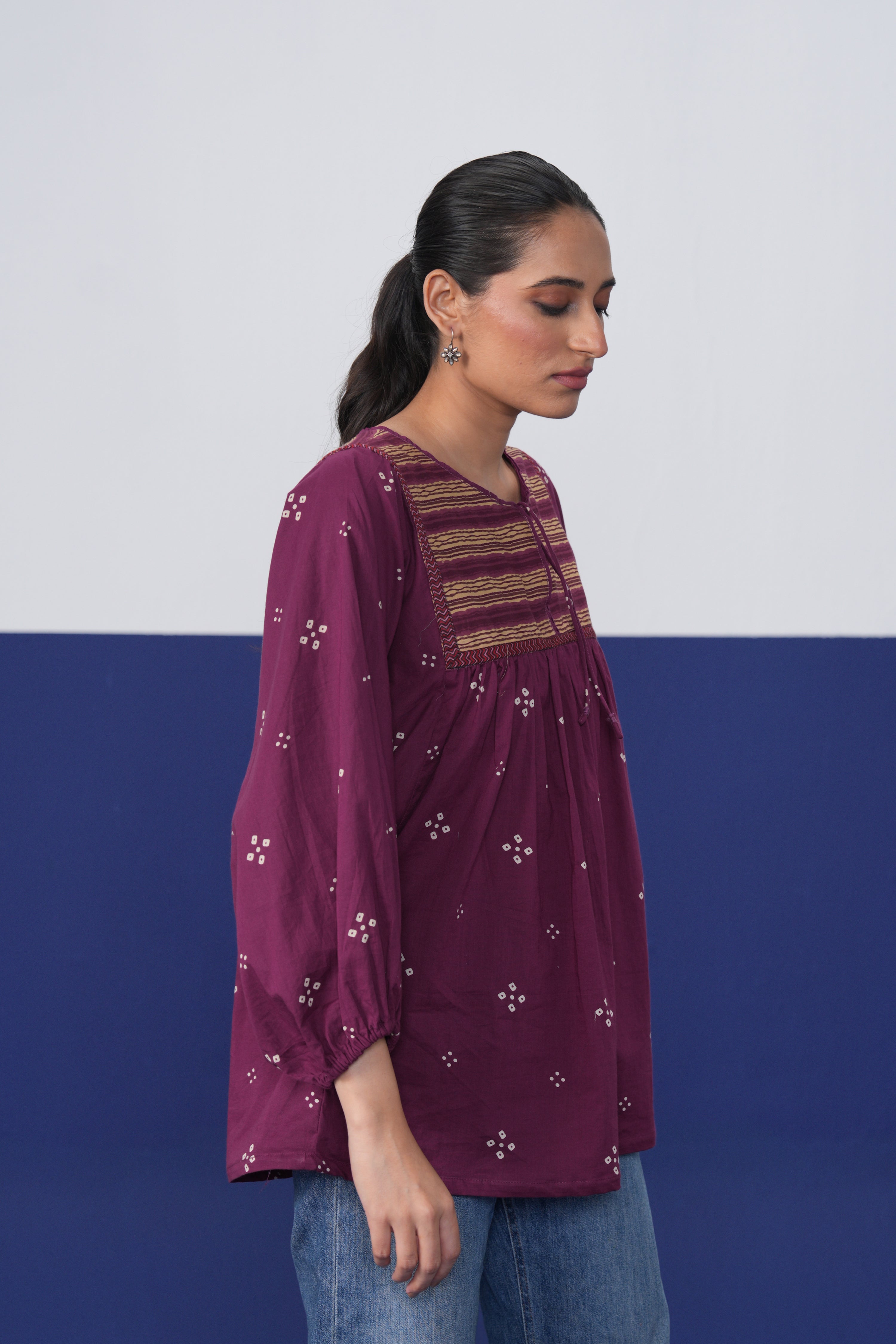 Balloon Sleeved Top Mauve
