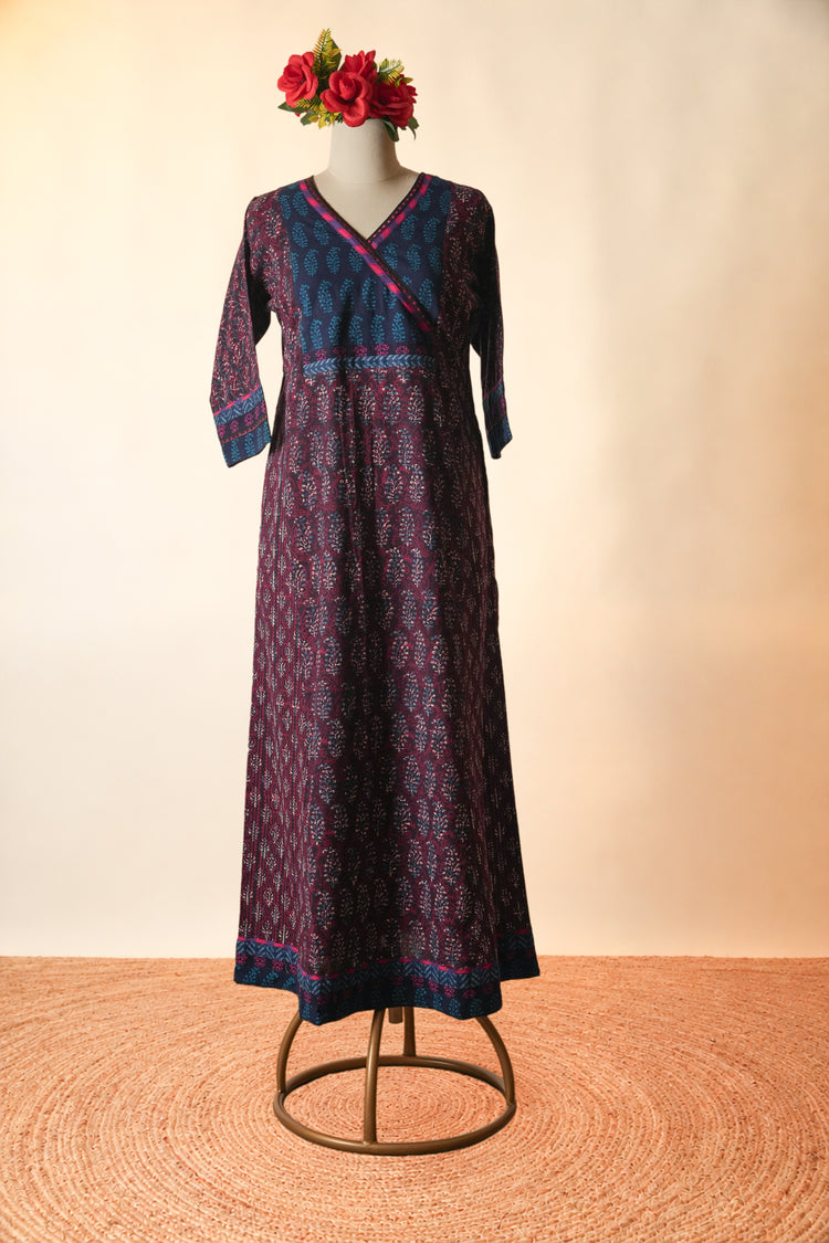 Rozana Printed Cotton Caftan Red