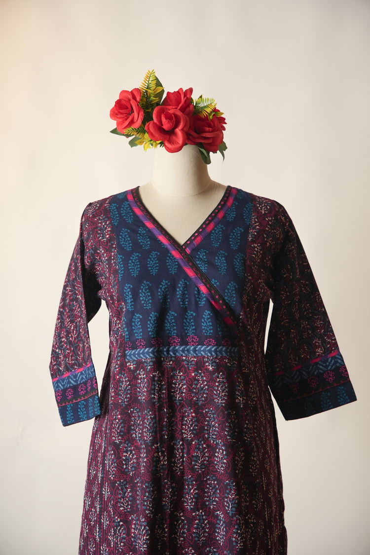Rozana Printed Cotton Caftan Red