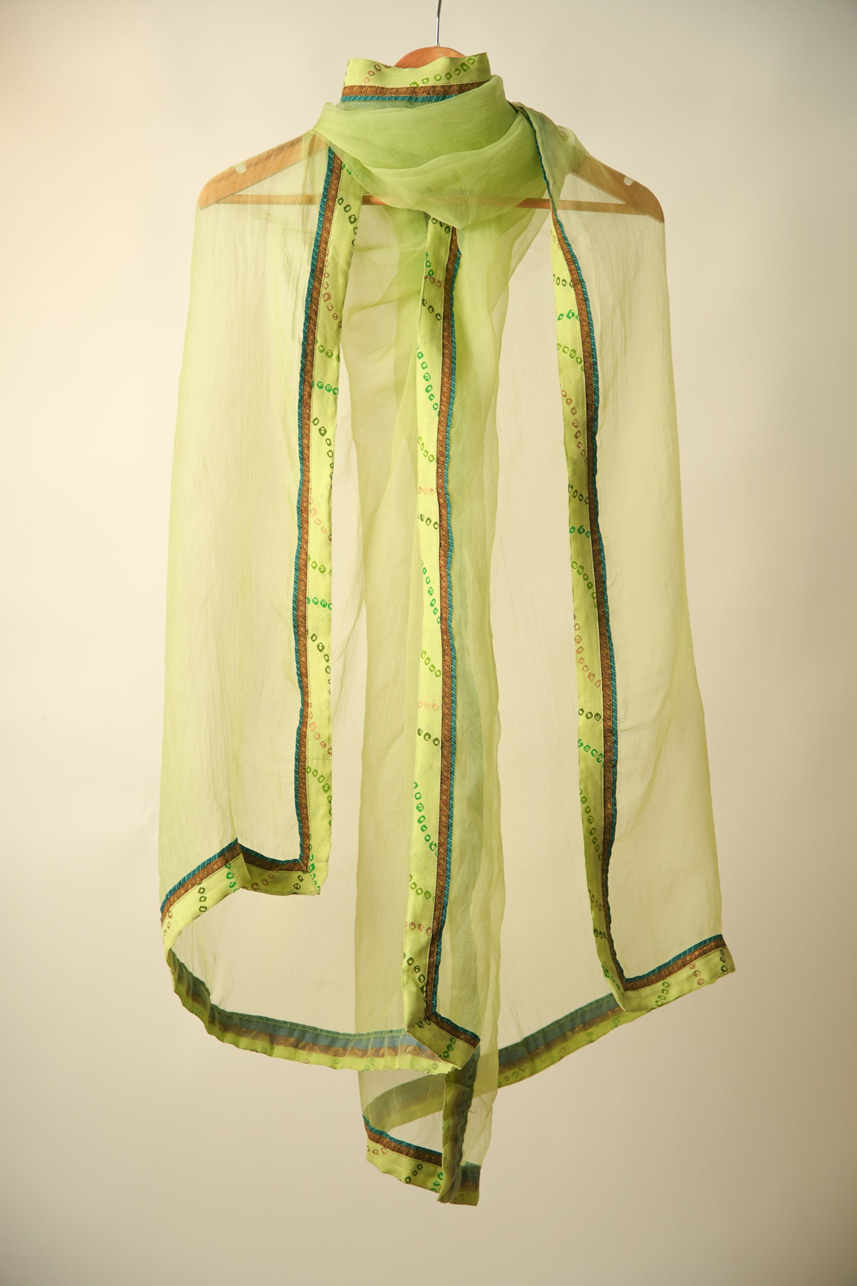Medh Treated Chiffon Dupatta Green