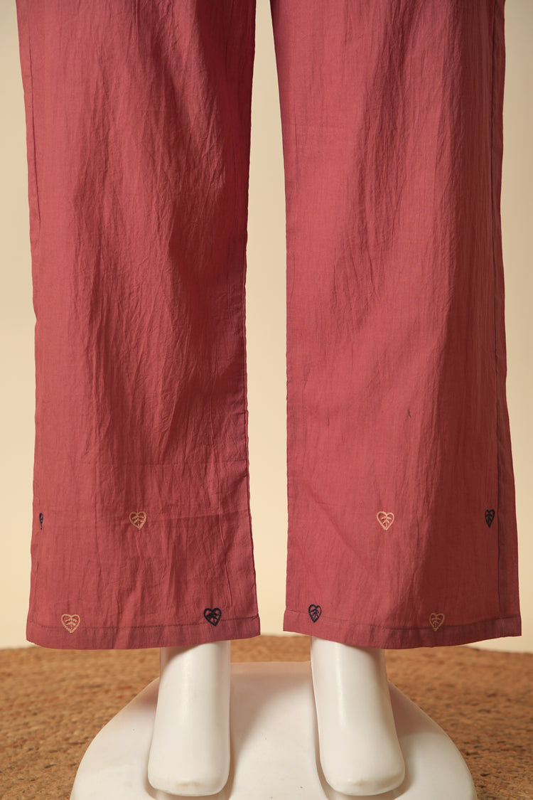 Rozana Embroidered Straight Pant Blush Pink