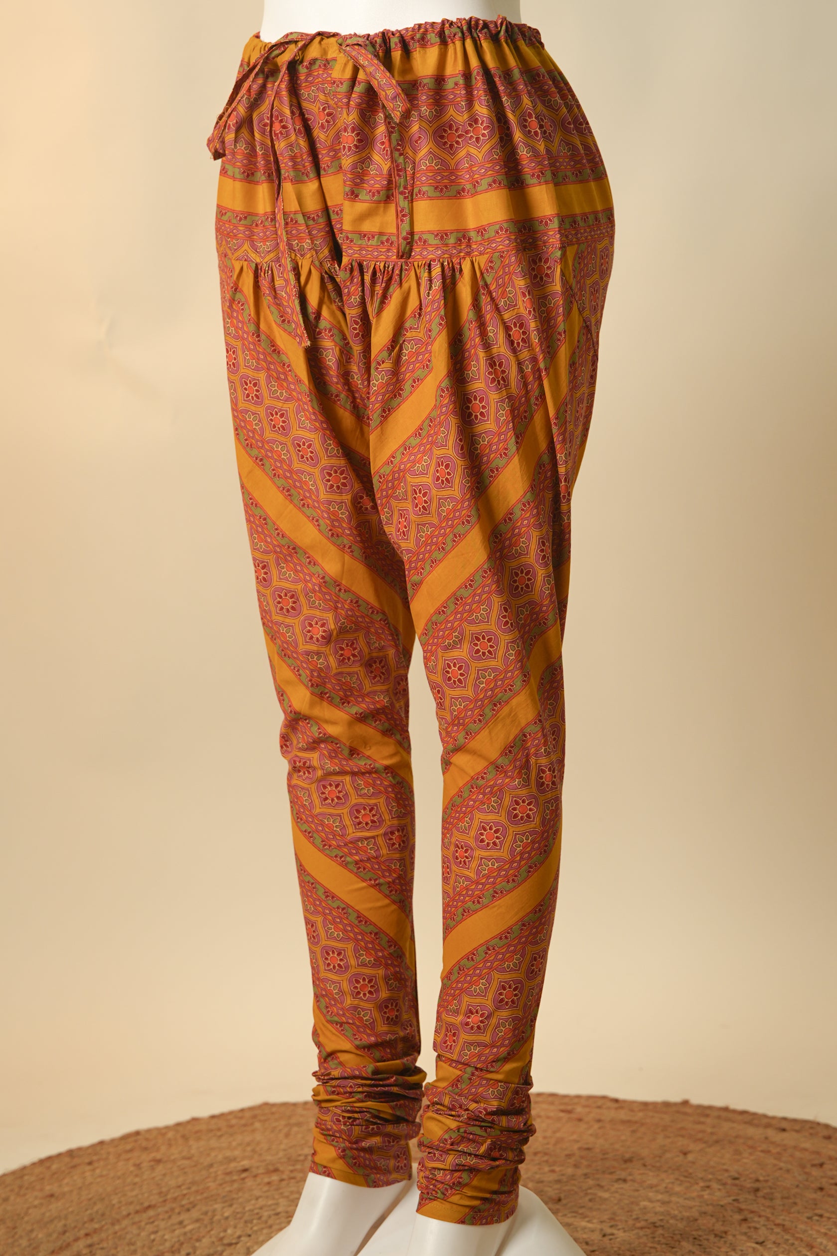 Rozana Cotton Printed Bottom Mustard