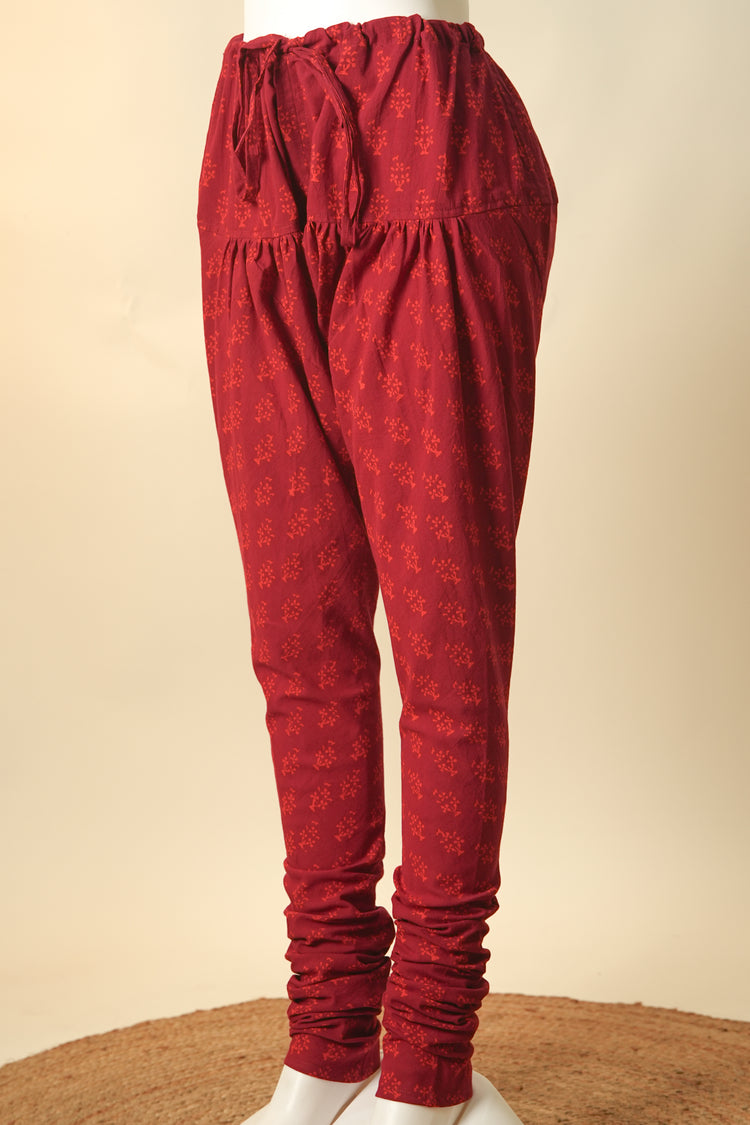 Rozana Cotton Printed Bottom Maroon Orange