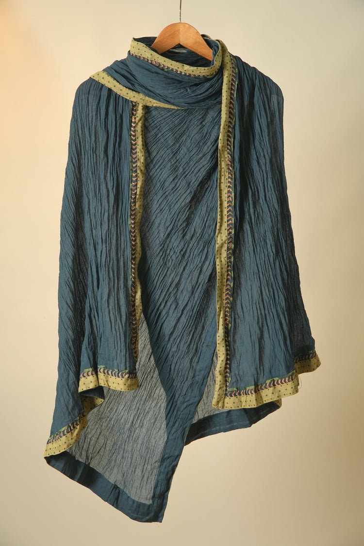 Rozana Crinkled Cotton Dupatta Blue