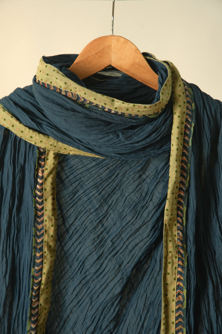 Rozana Crinkled Cotton Dupatta Blue