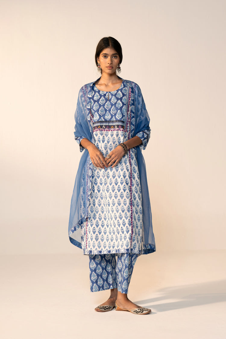 Medh Chiffon Dupatta Blue