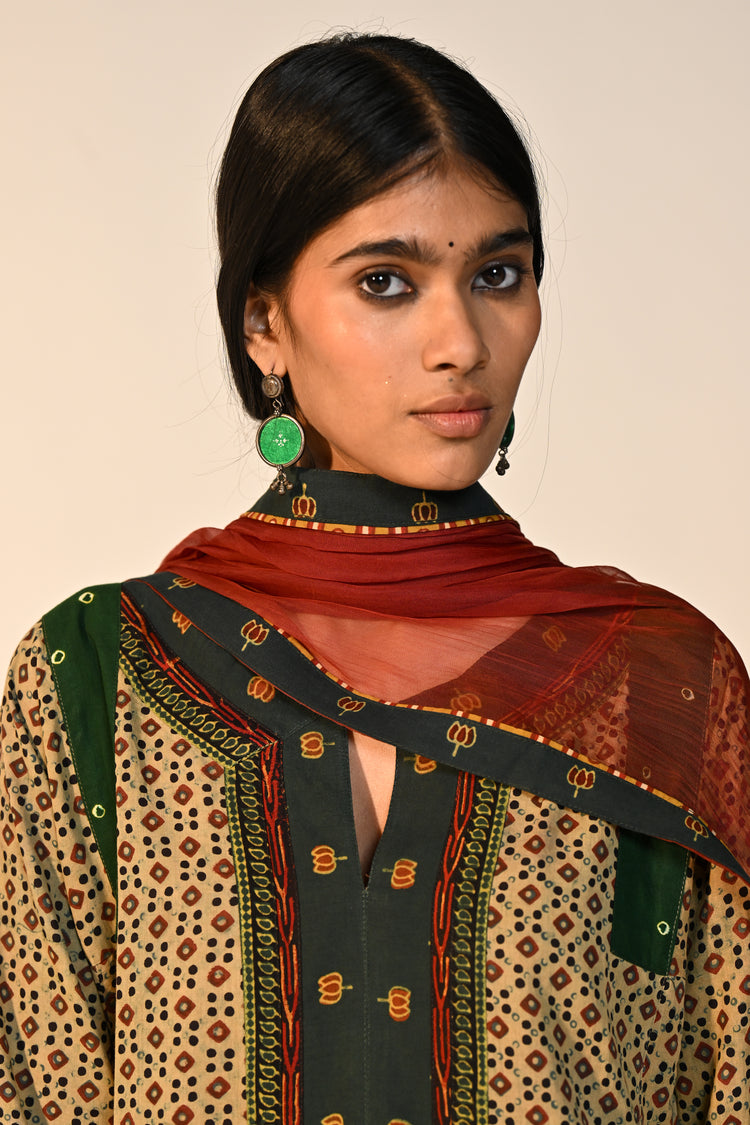 Medh Chiffon Dupatta Maroon