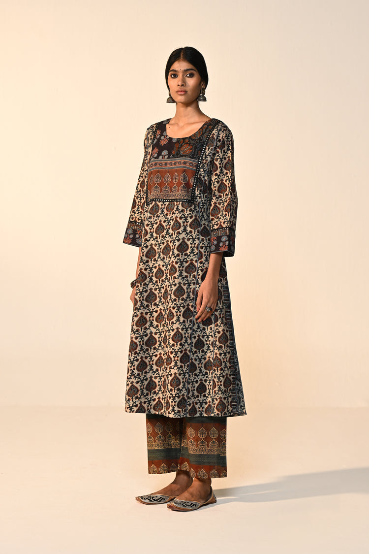 Tulsi Cotton Vanaspati Printed Pant Rust Green