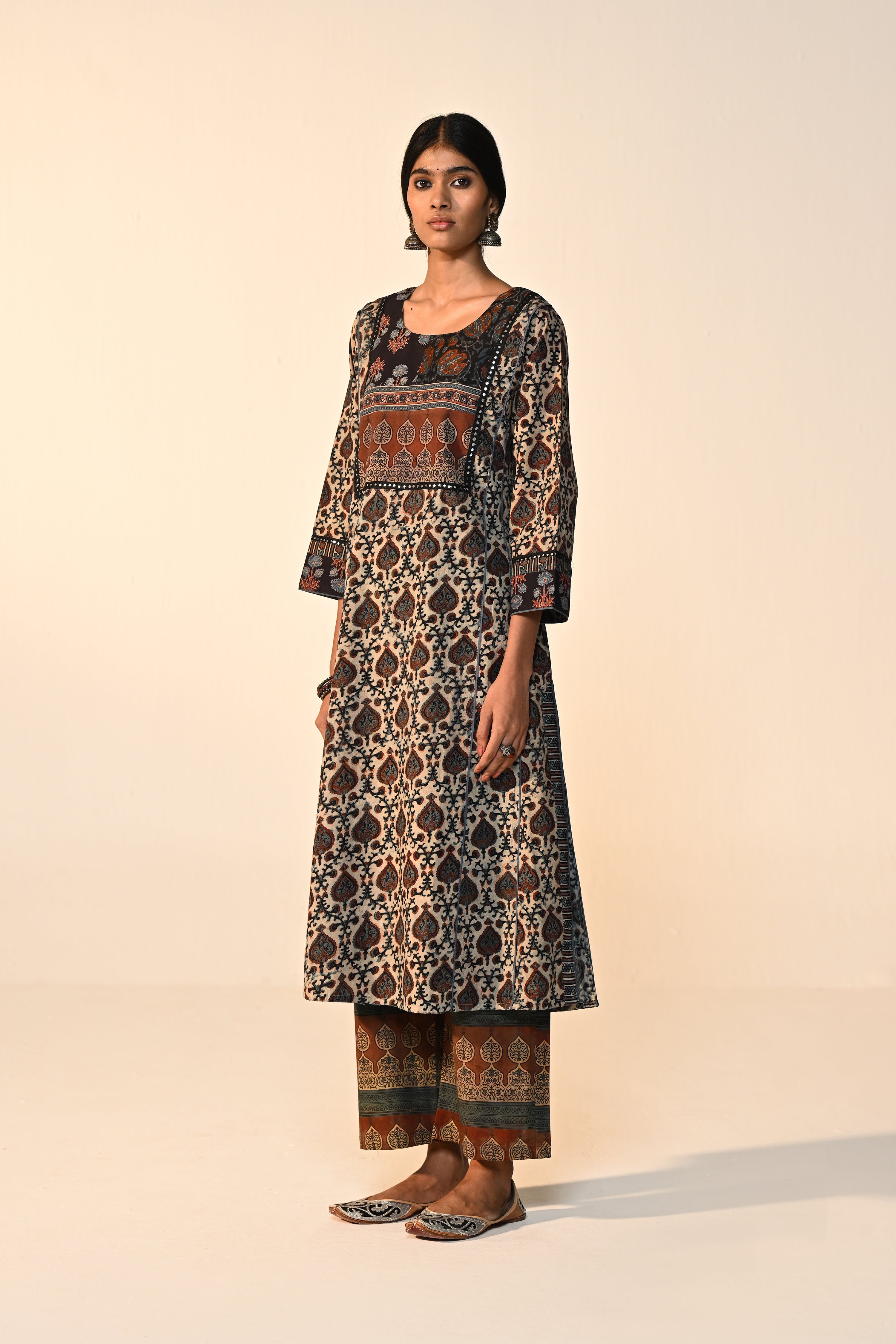 Tulsi Cotton Vanaspati Printed Kurta Stone Blue