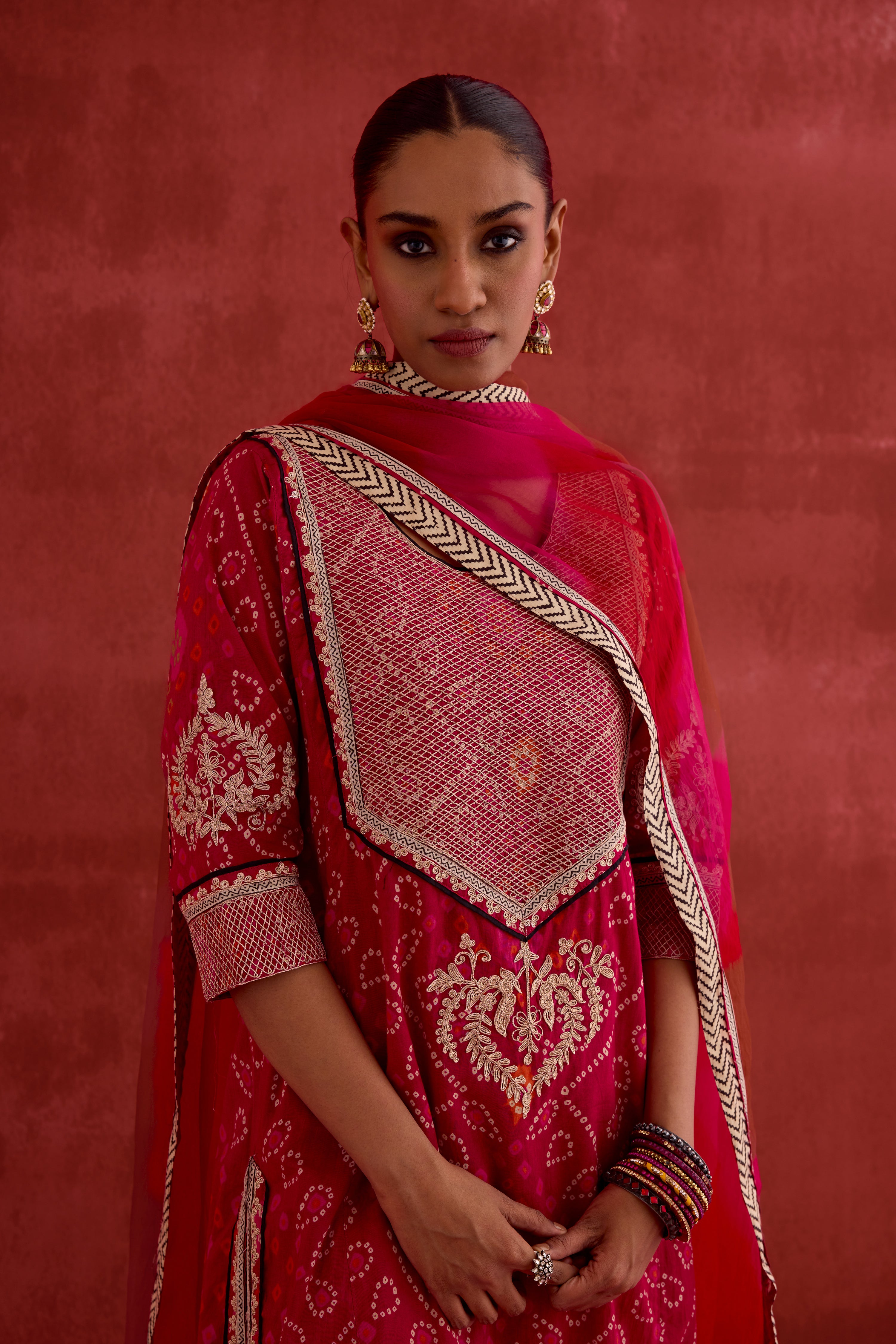 Dienne Dupatta Pink Orange (10049521549611)