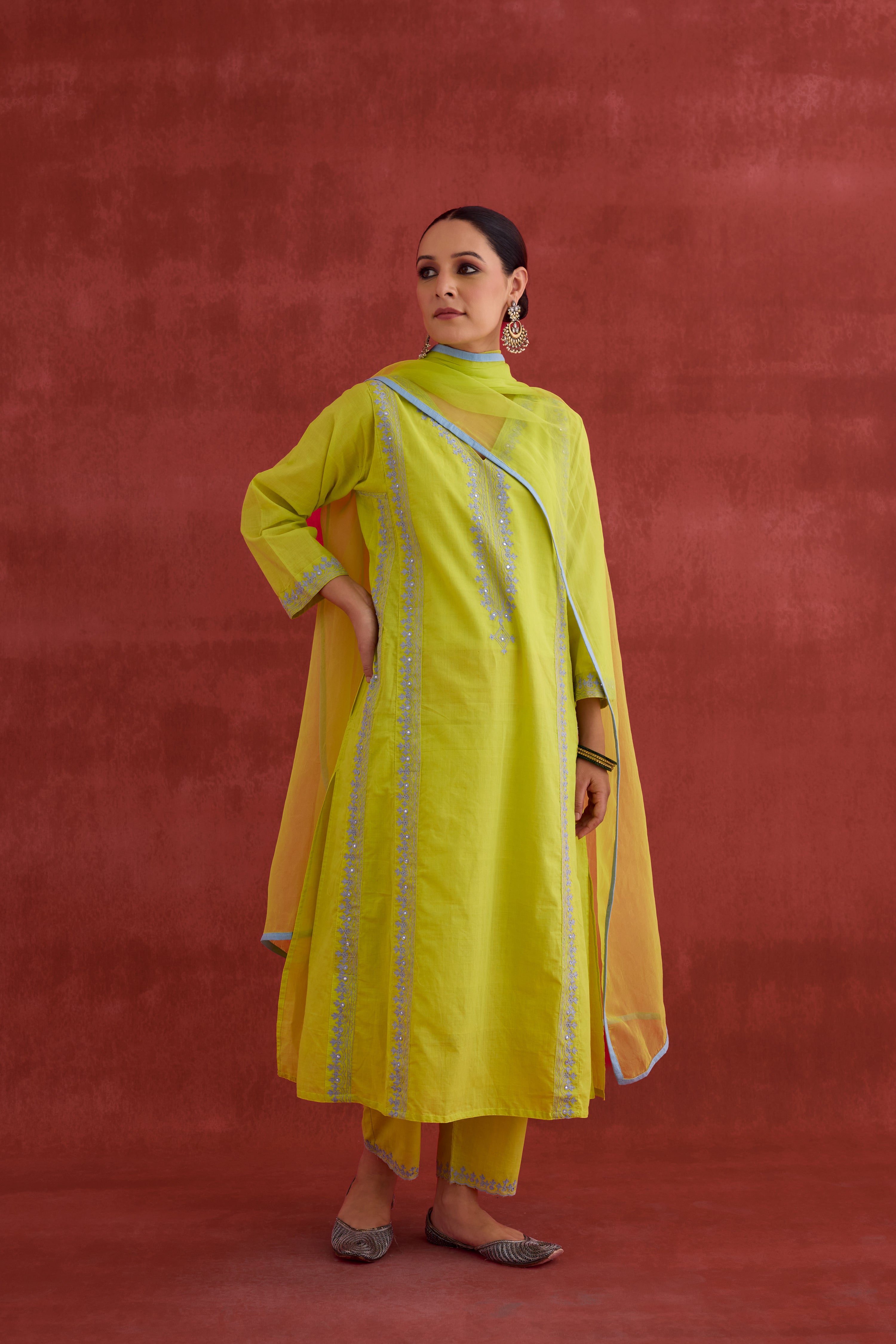 Tulsi Dupatta Lime Green (10039925014827)