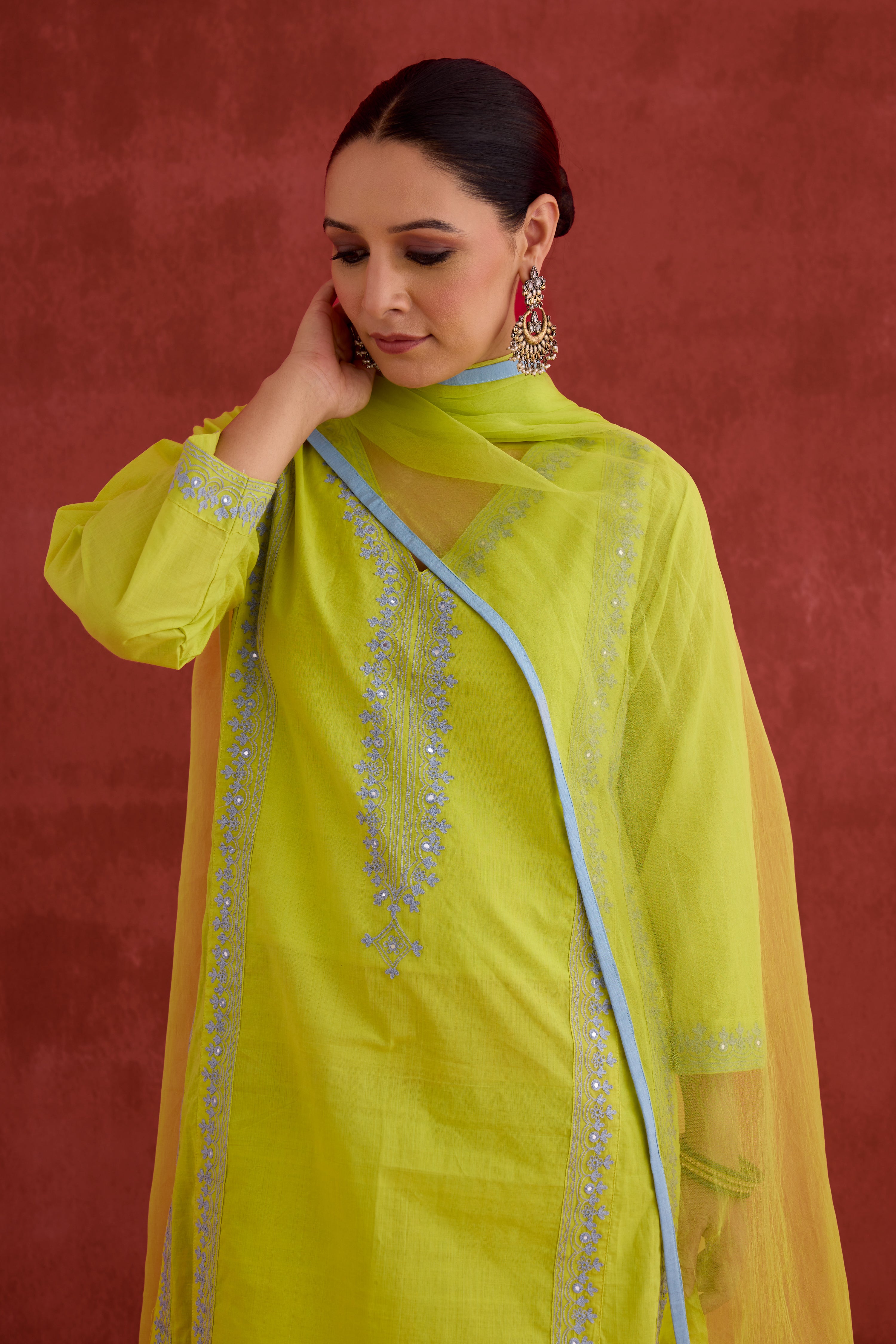 Tulsi Dupatta Lime Green (10039925014827)