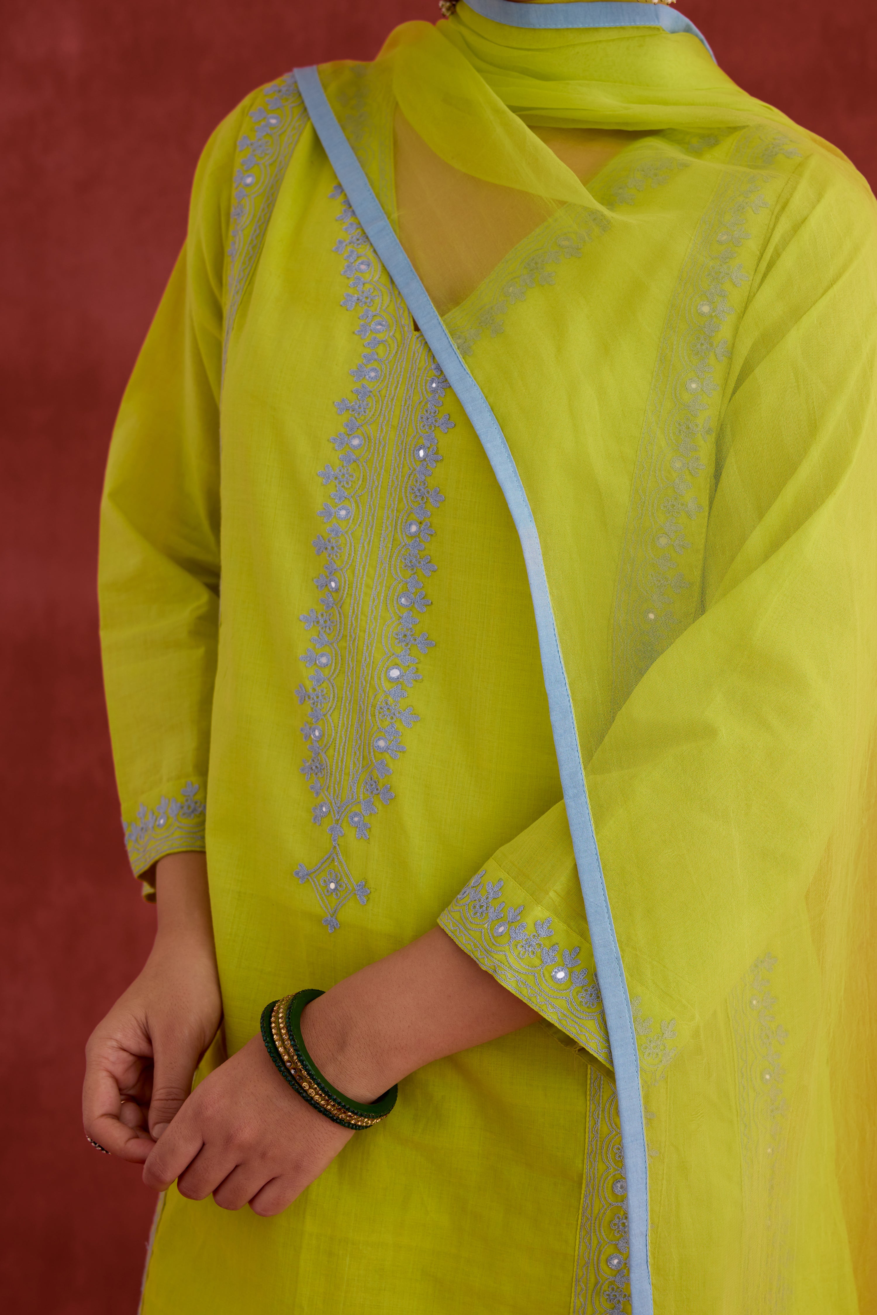 Tulsi Dupatta Lime Green (10039925014827)