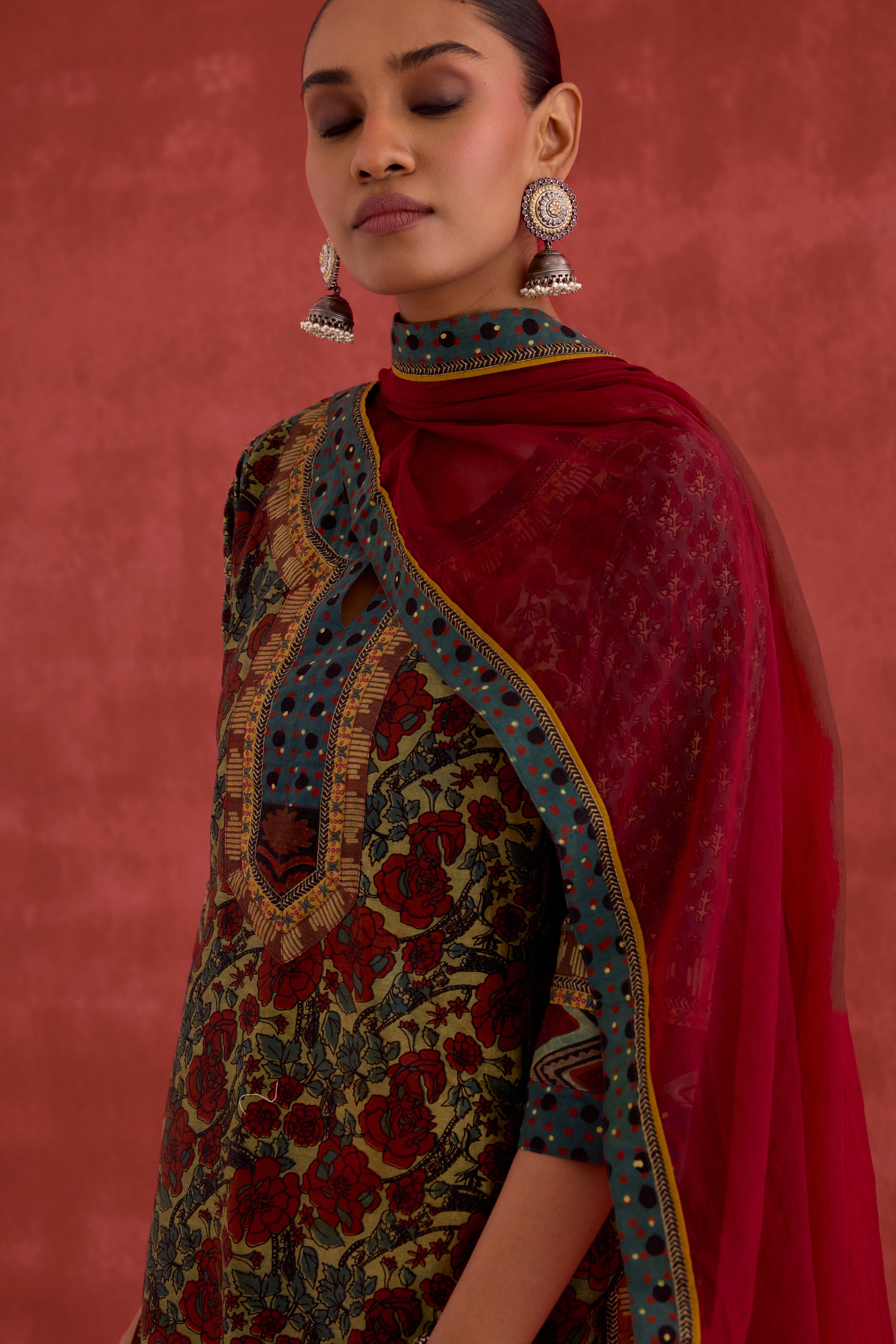 Medh Dupatta Dark Maroon (10049096581419)