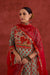 Rozana Hand Embroidered Cotton Block Printed Kurta Light Turquoise Red (10040346411307)