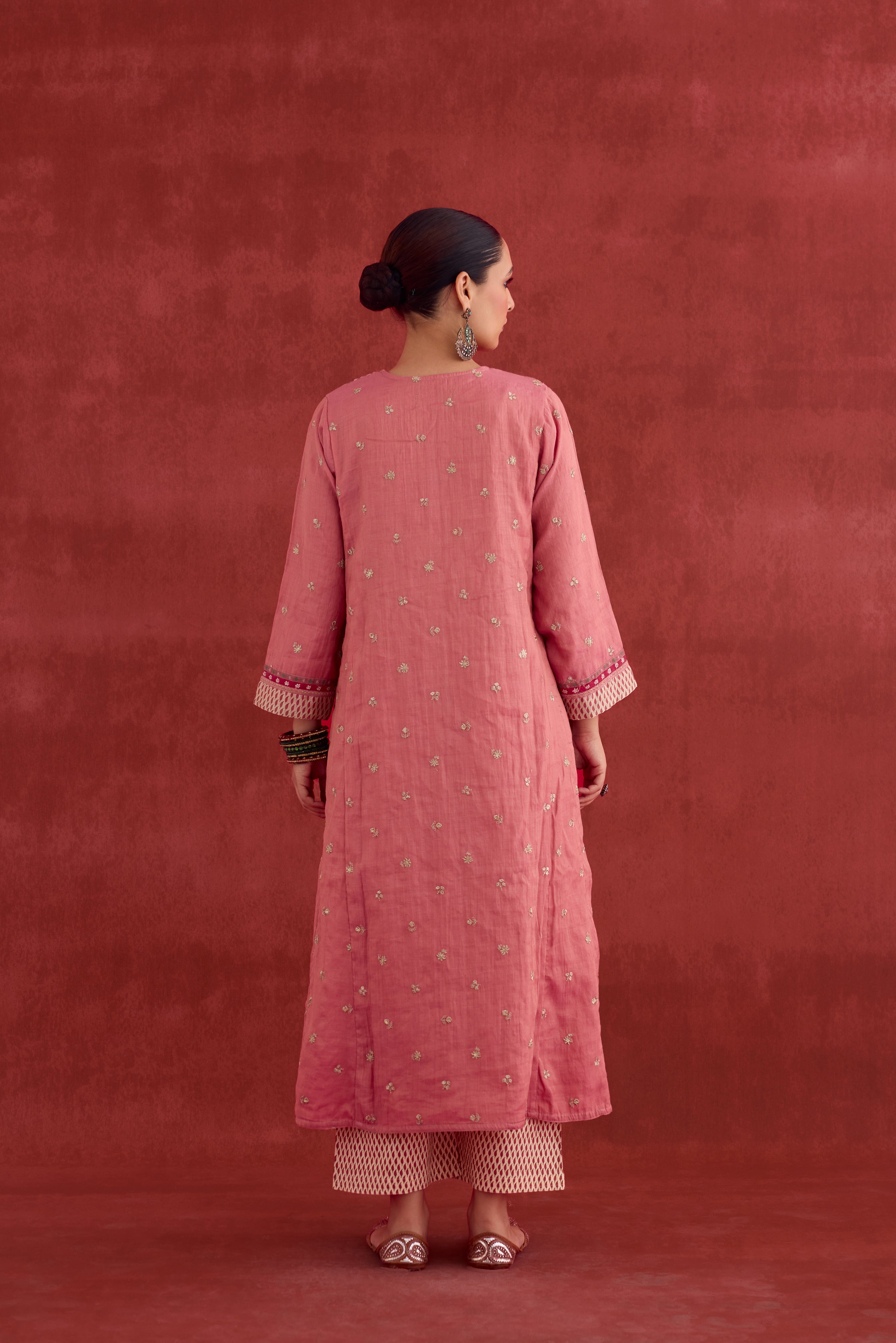 Adya Embroidered Mul Chanderi Kurta Blush Pink (10039340368171)