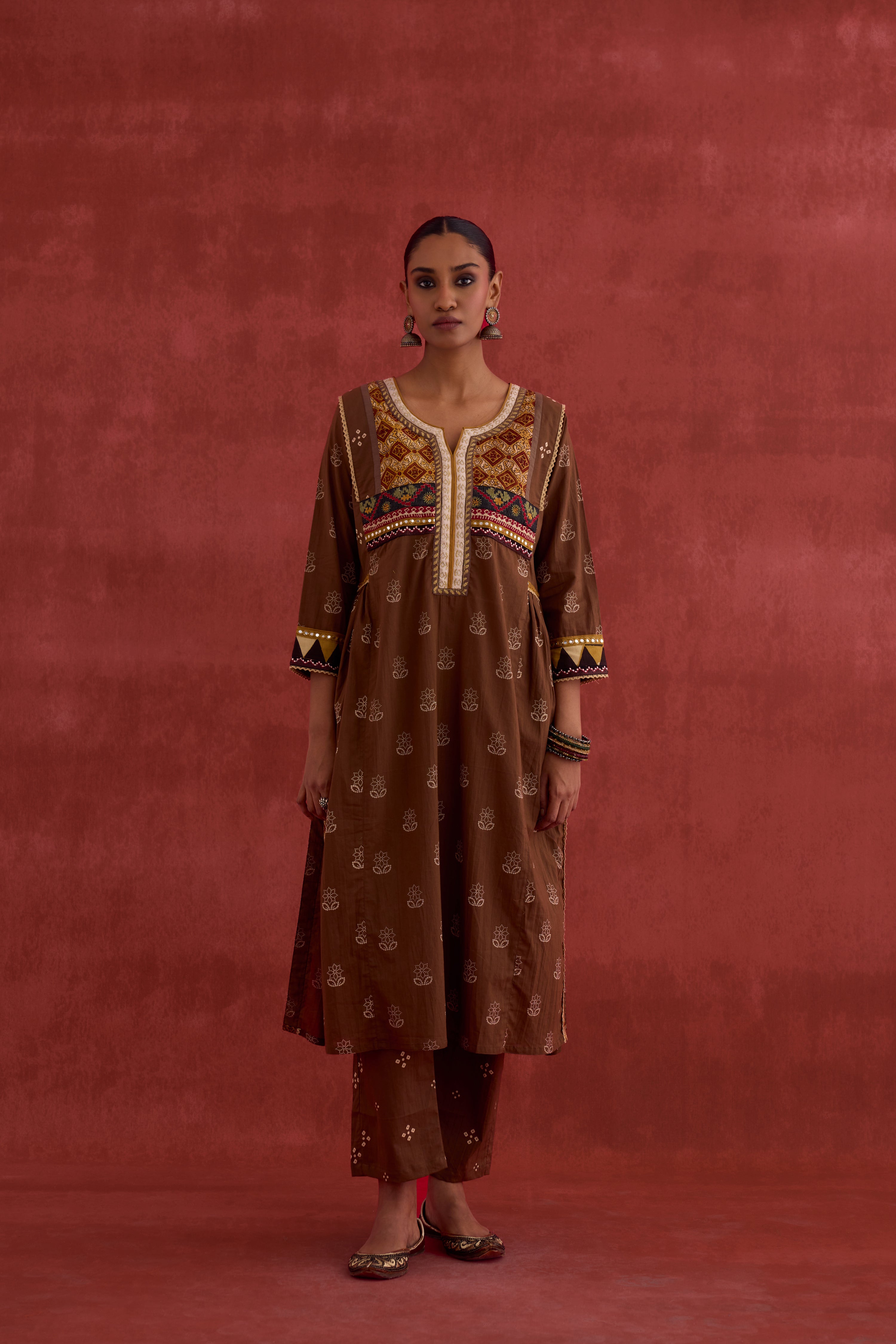 Banjara Printed Kurta Brown (10040118870315)