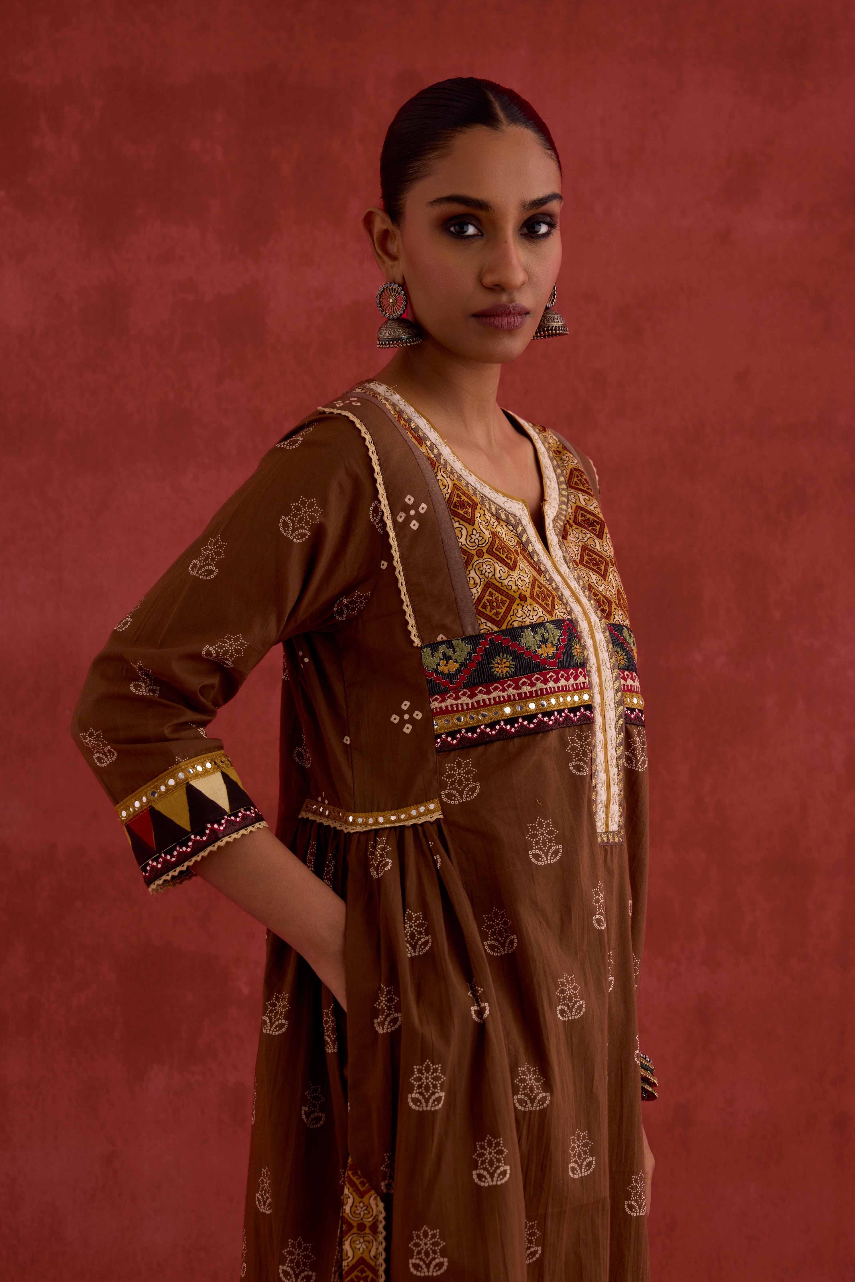 Banjara Printed Kurta Brown (10040118870315)