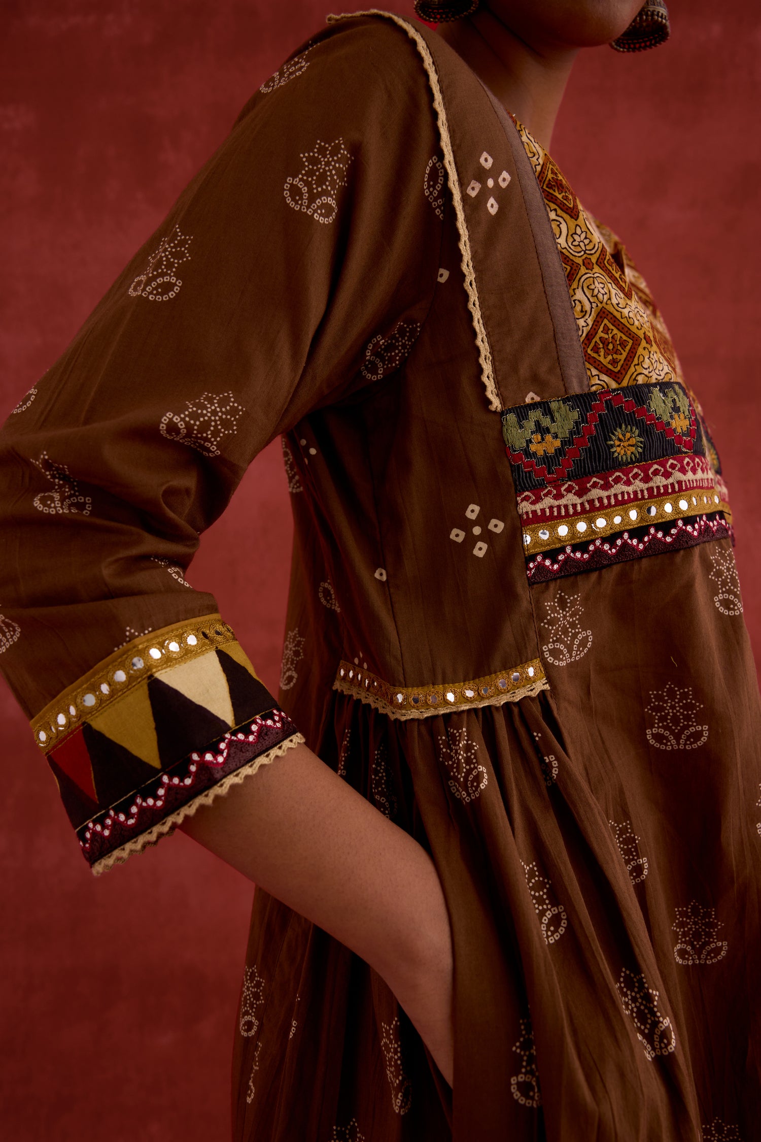 Banjara Printed Kurta Brown (10040118870315)