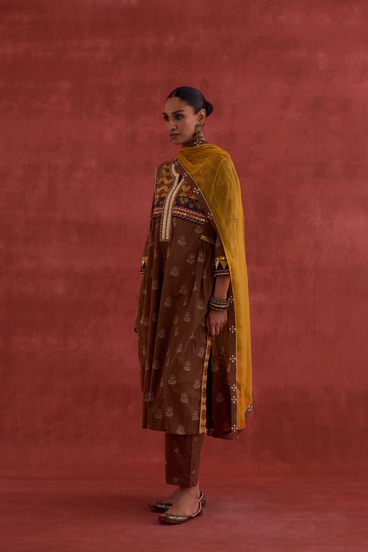 Banjara Printed Kurta Brown (10040118870315)