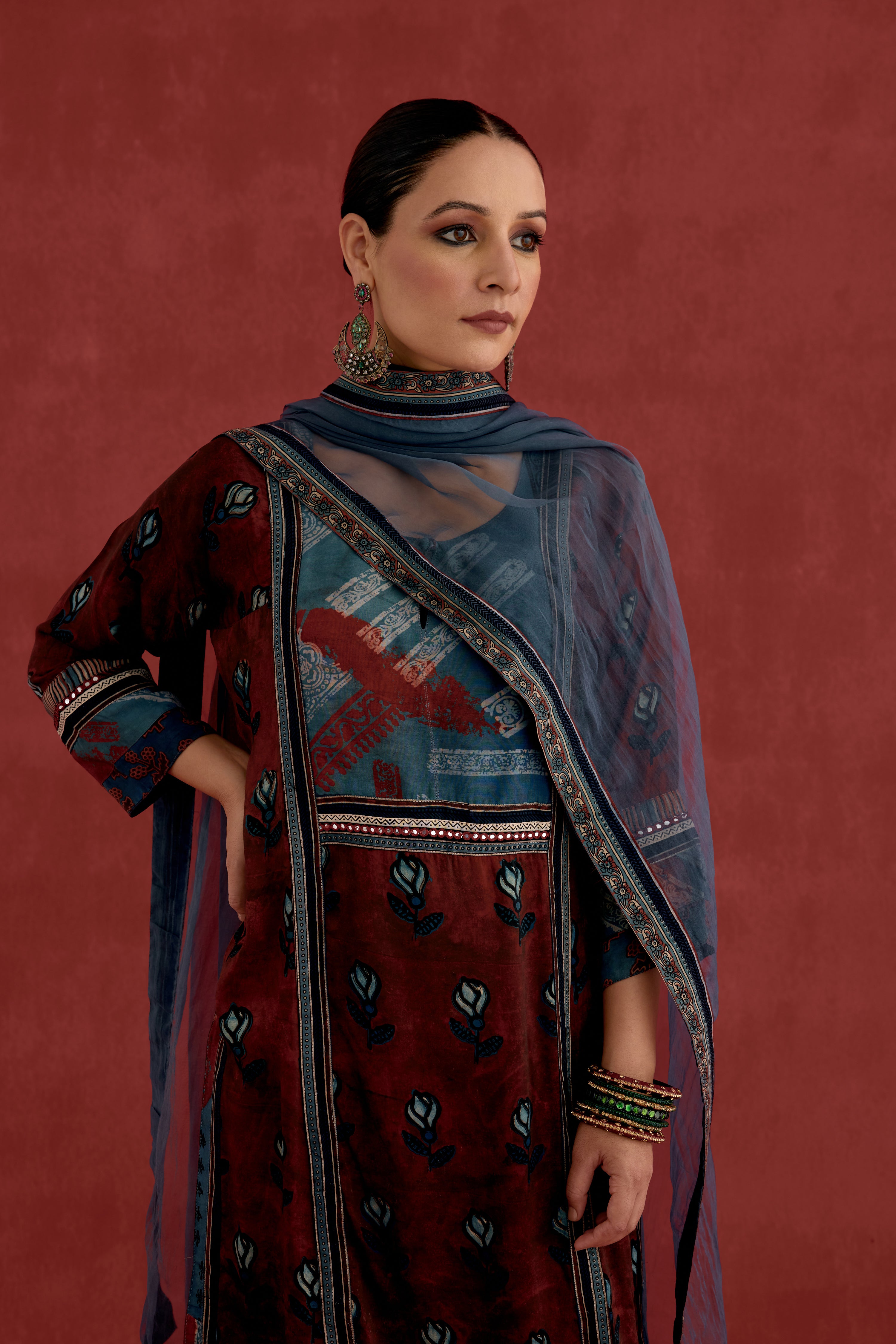 Medh Dupatta Teal Blue (10049135903019)