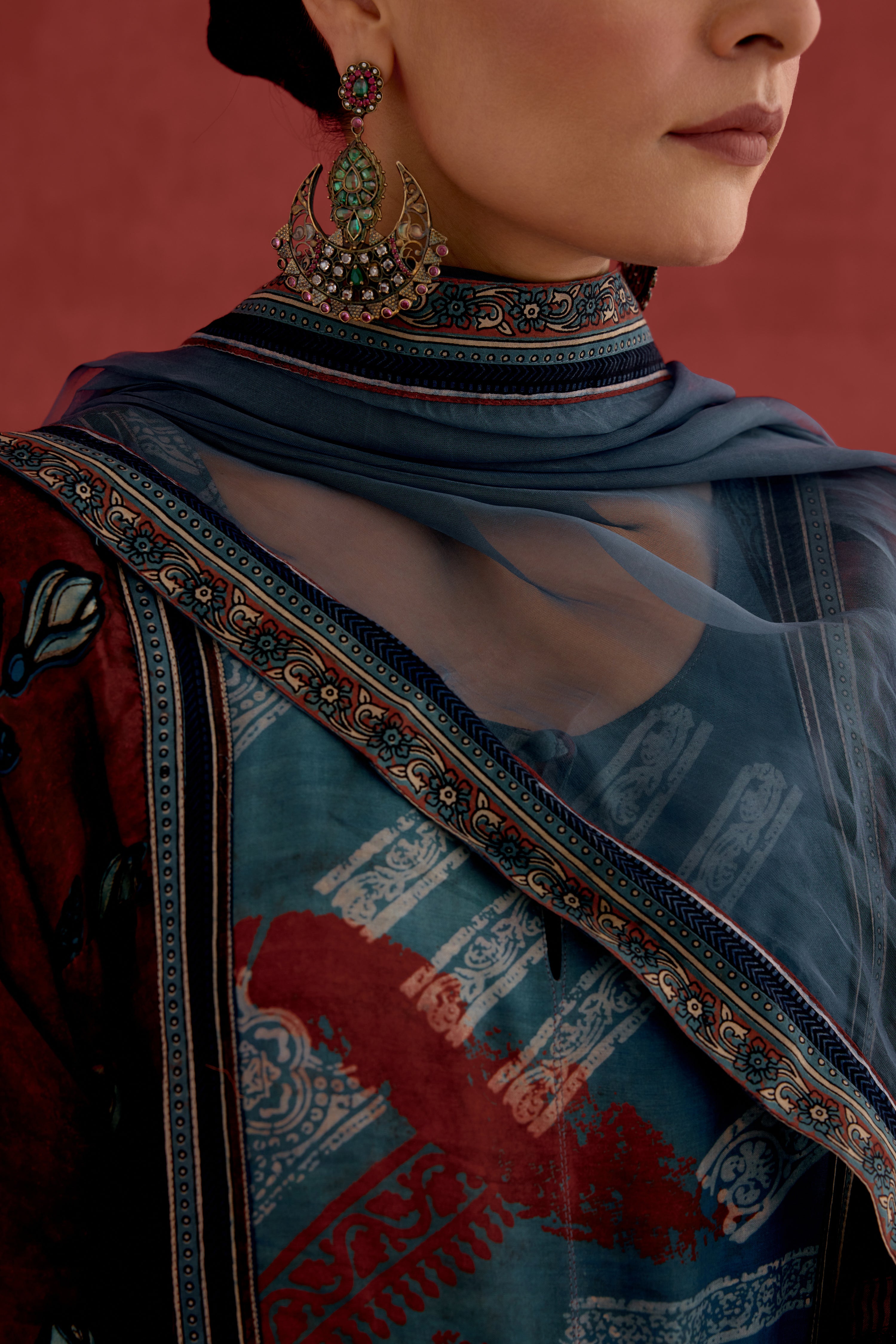 Medh Dupatta Teal Blue (10049135903019)