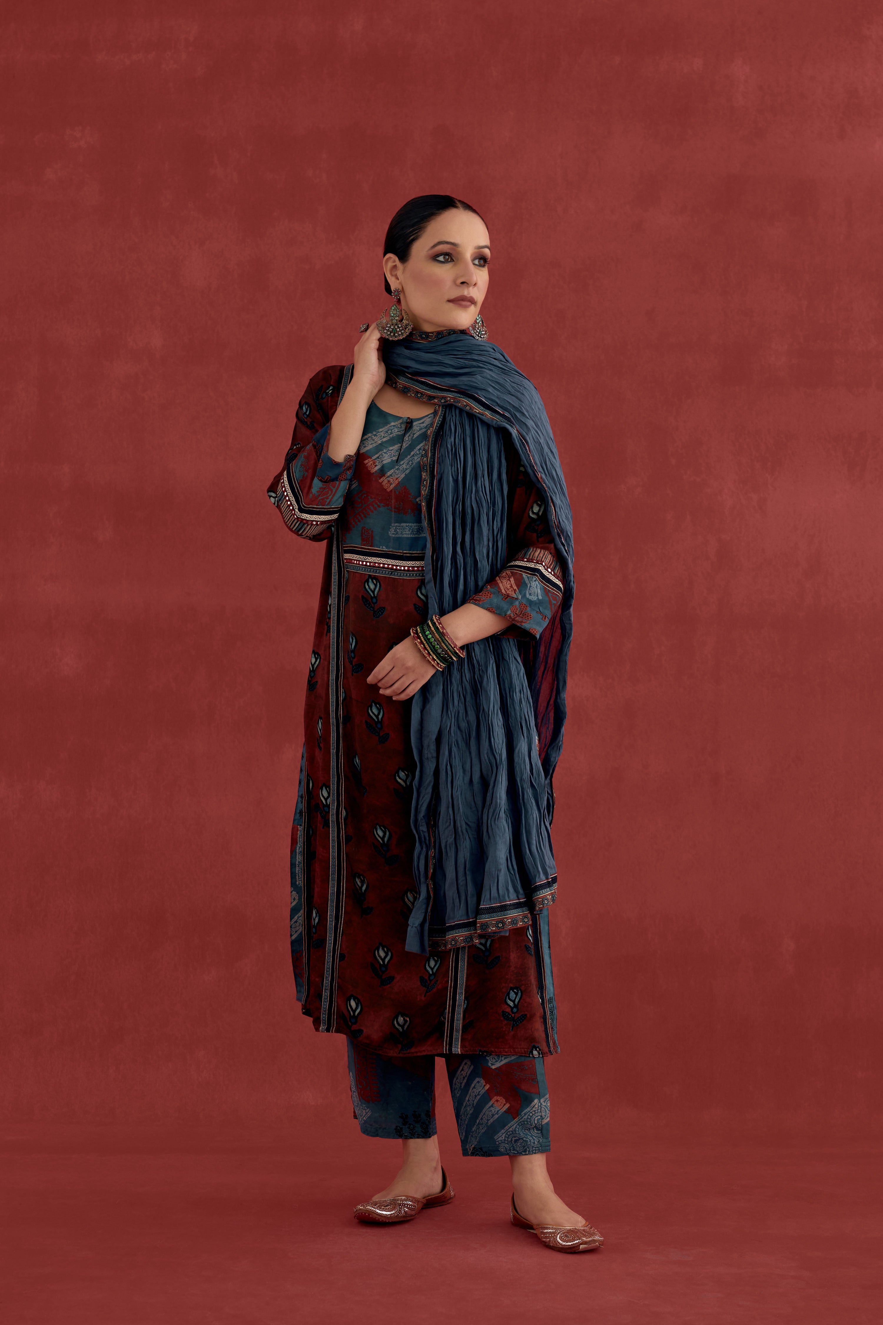 Rozana Dupatta Teal Blue (10049140359467)