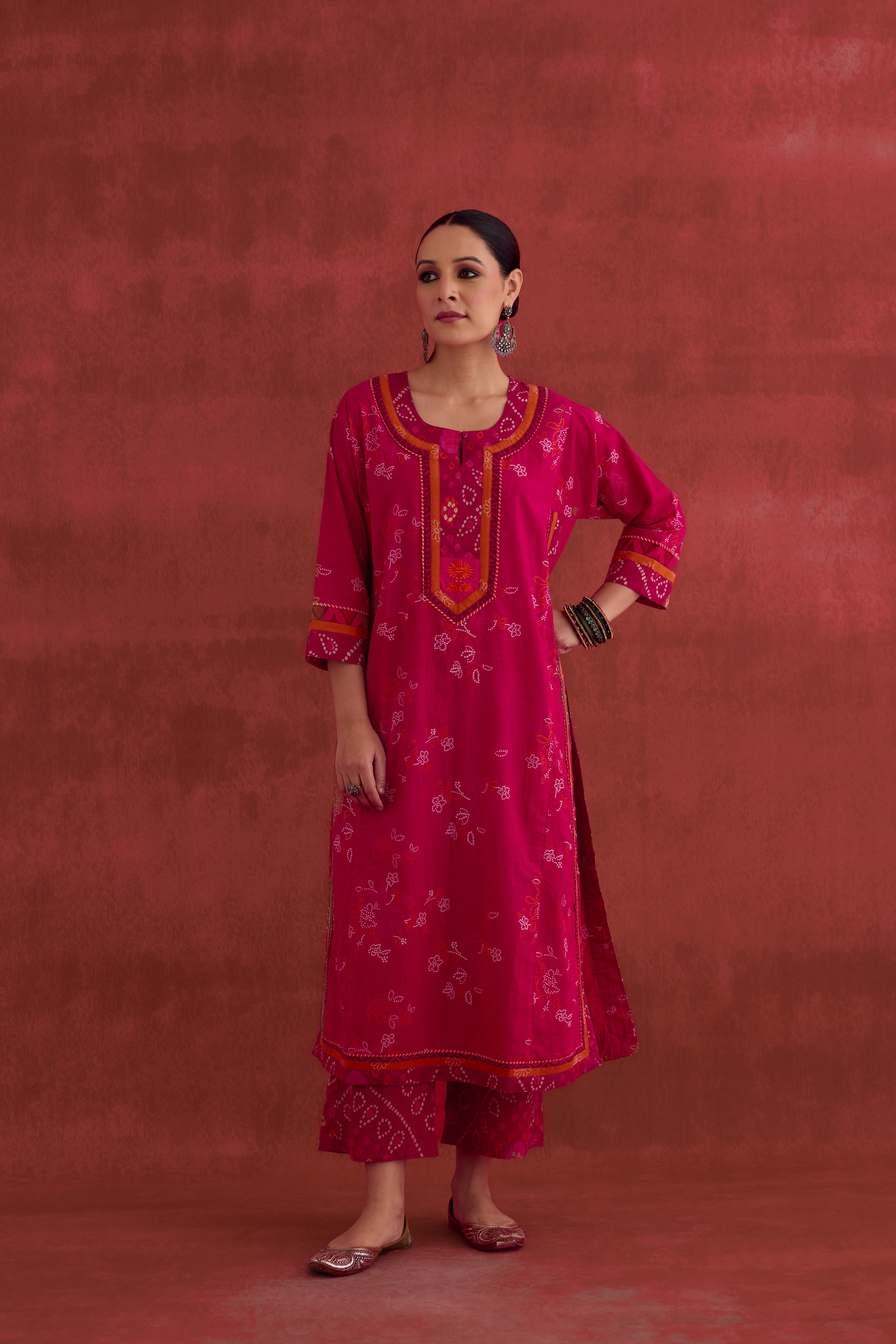 Anu Cotton Printed Kurta Pink (10039604019499)