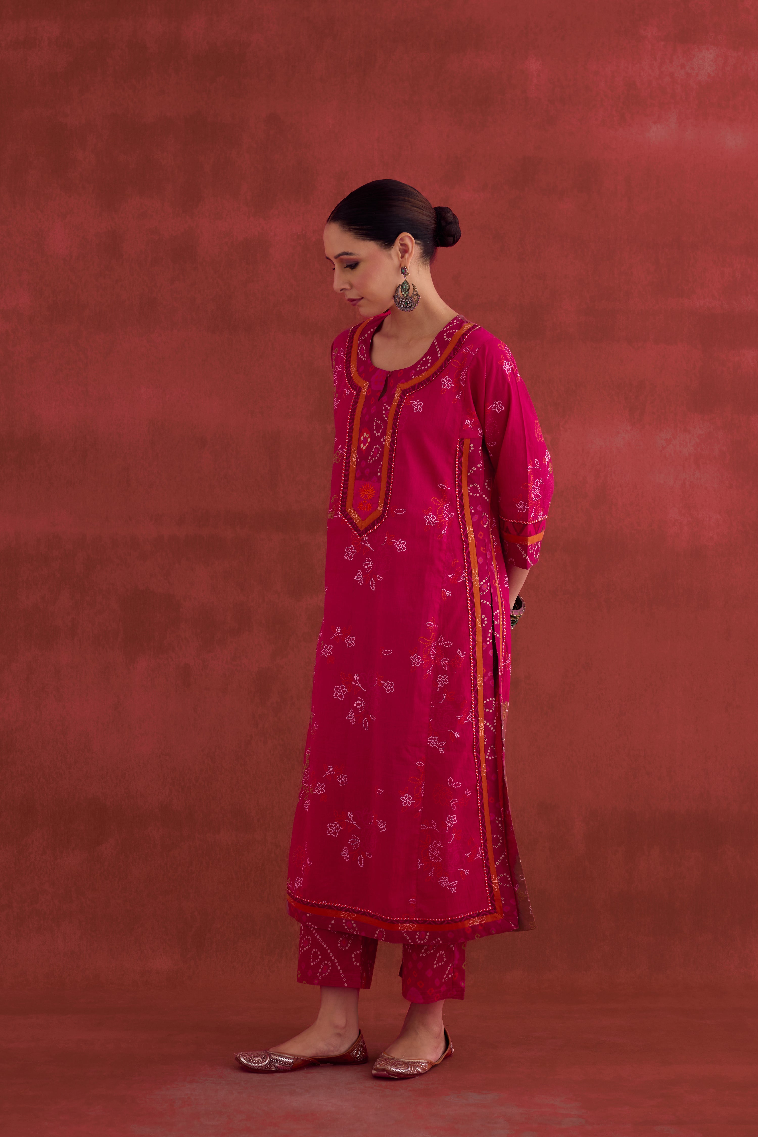 Anu Cotton Printed Kurta Pink (10039604019499)